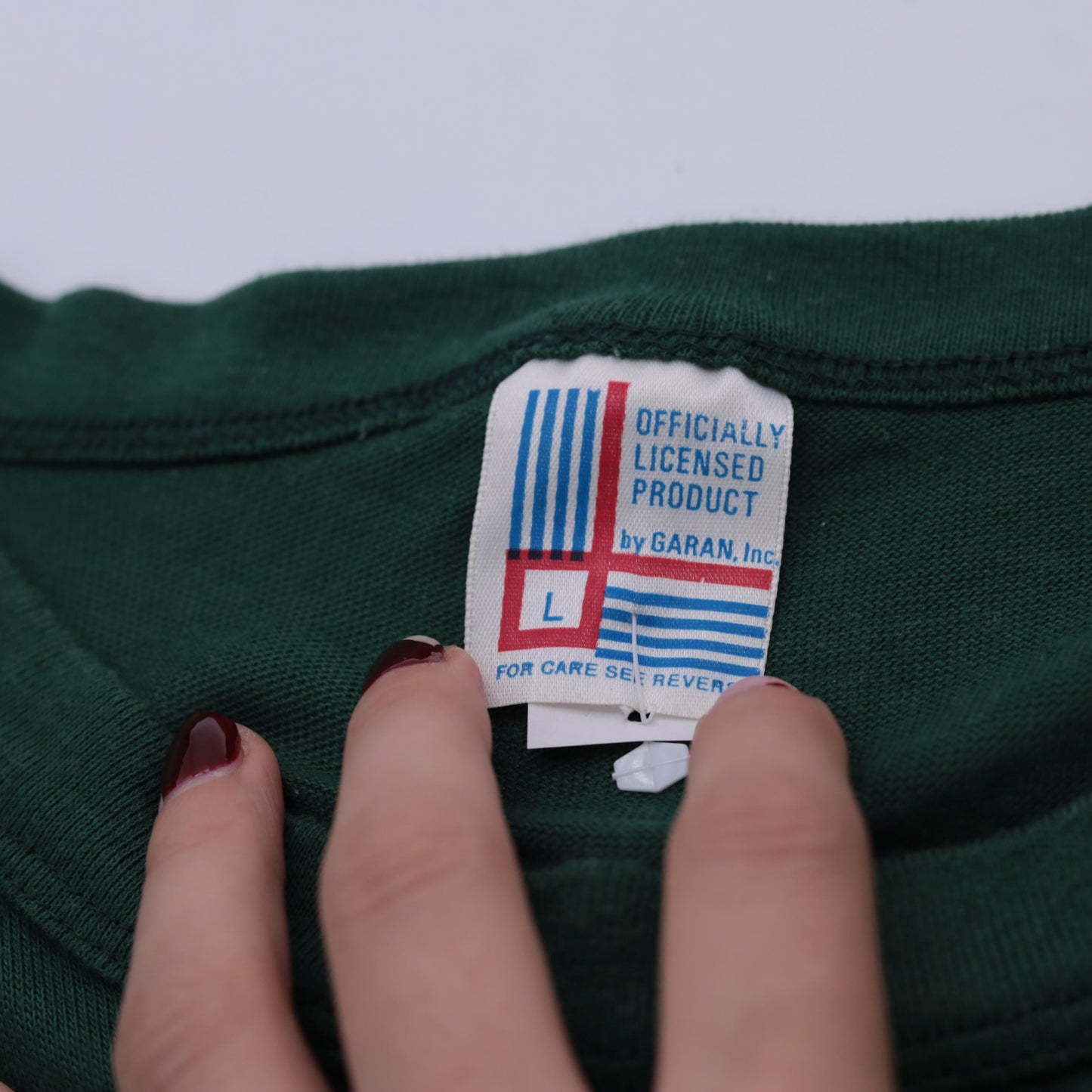 80s Green Bay Packers Graphic T-Shirt Deep Green Striped NFL Football Tee Large