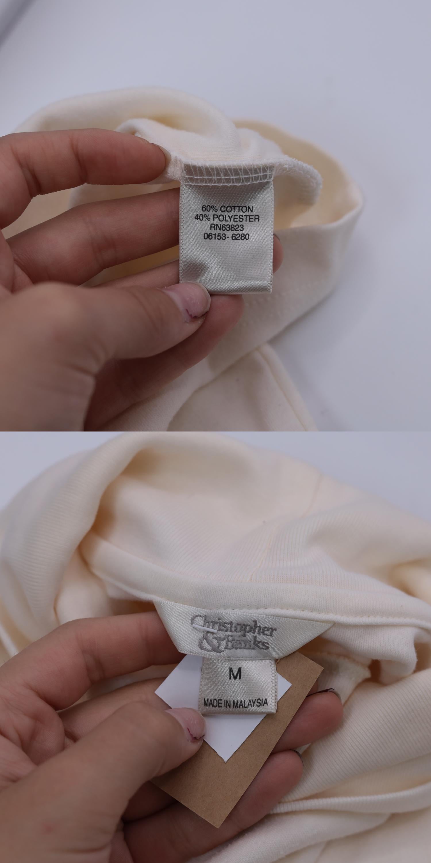 00s Christopher & Banks Off-White Turtleneck Long Sleeve Top Medium M