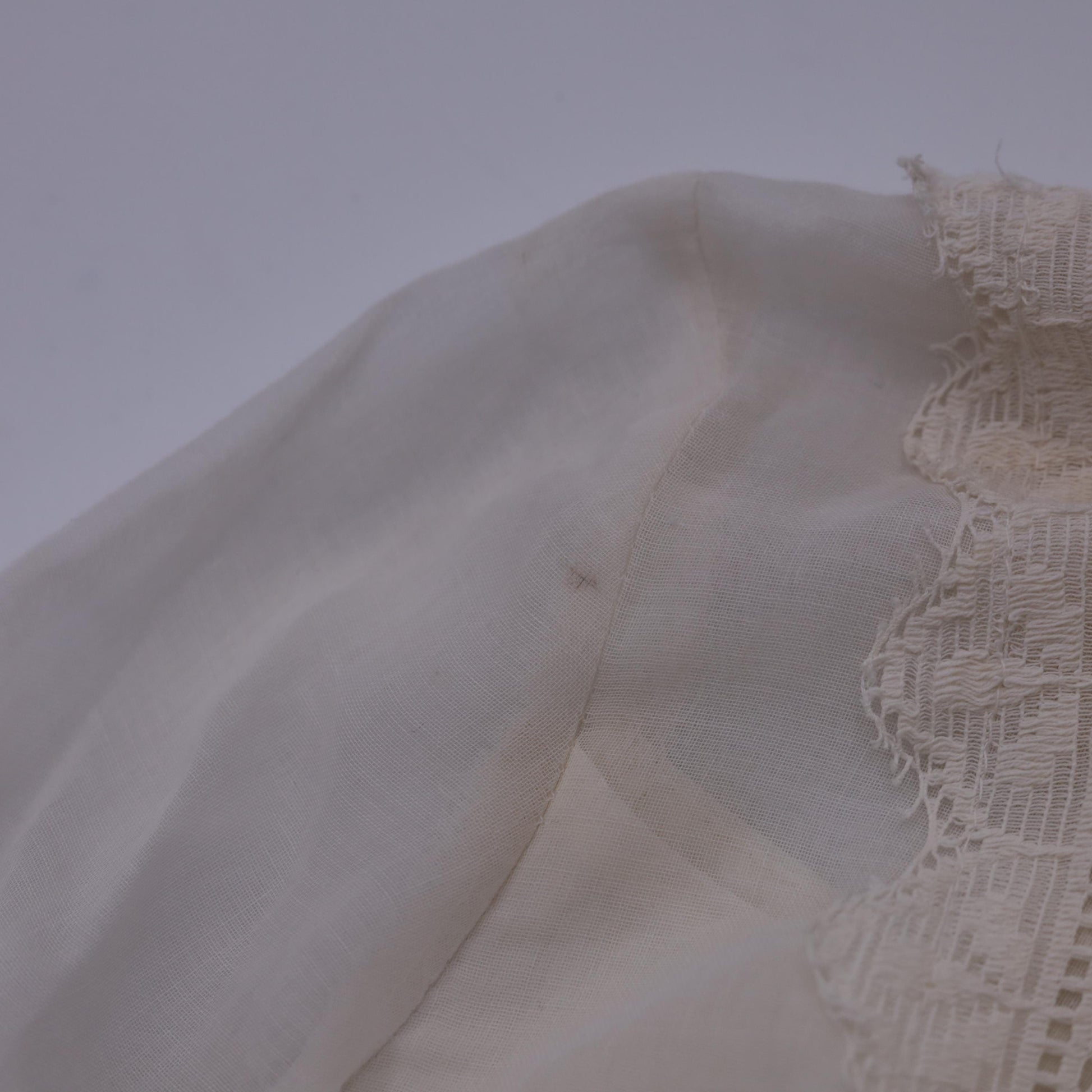 70s White Lace Wedding Dress Victorian Illusion Neckline Maxi Gown Small