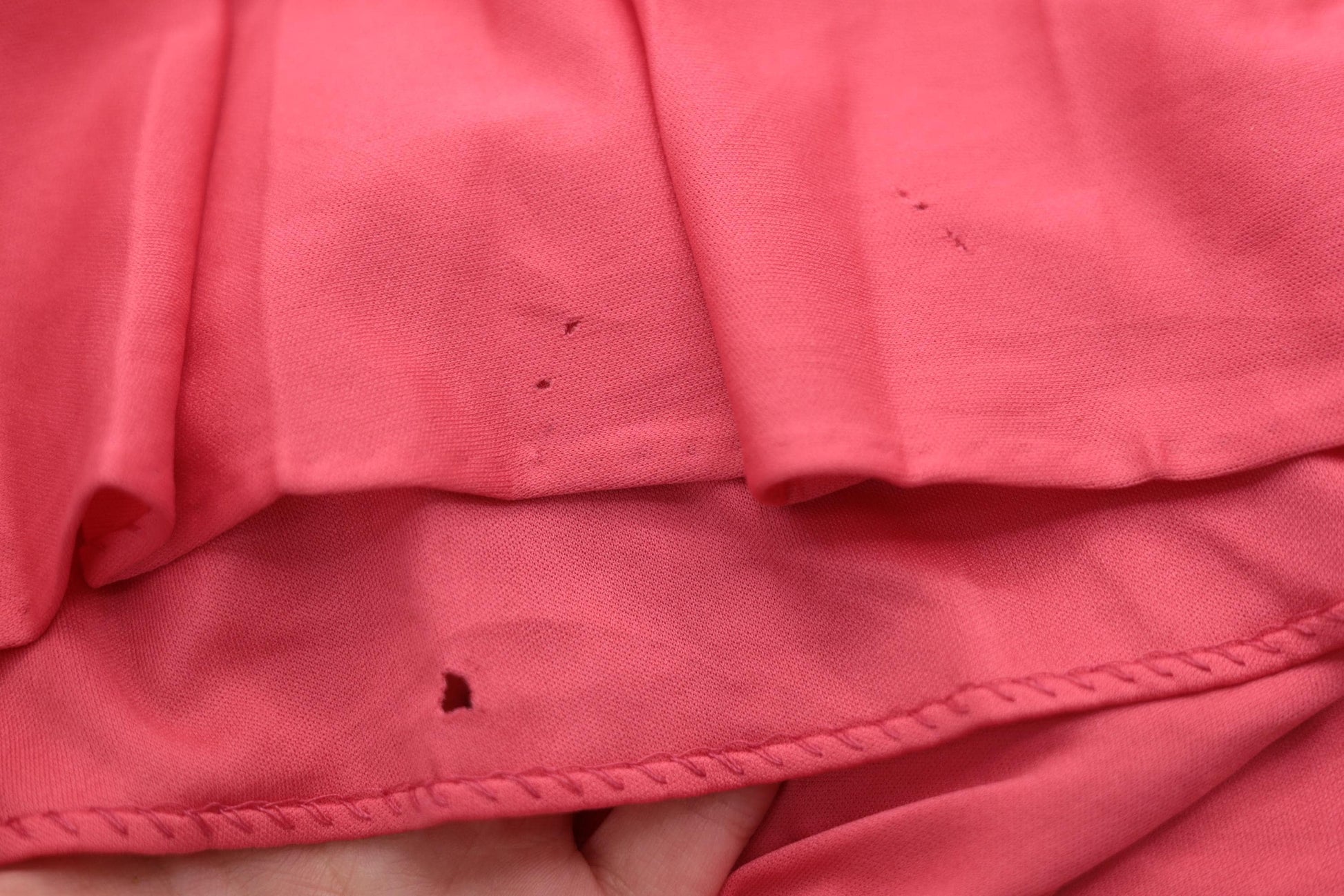 80s Coral Pink Chiffon Midi Dress Puff Sleeves Ruffled Bodice Large L