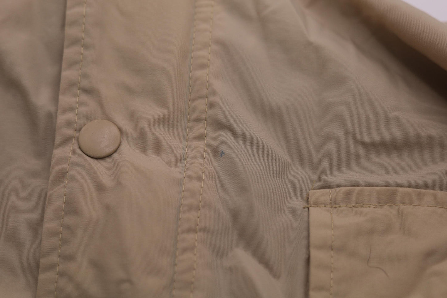 80s Open Trails Beige Nylon Anorak Jacket Plaid Lined Hooded Windbreaker Large L