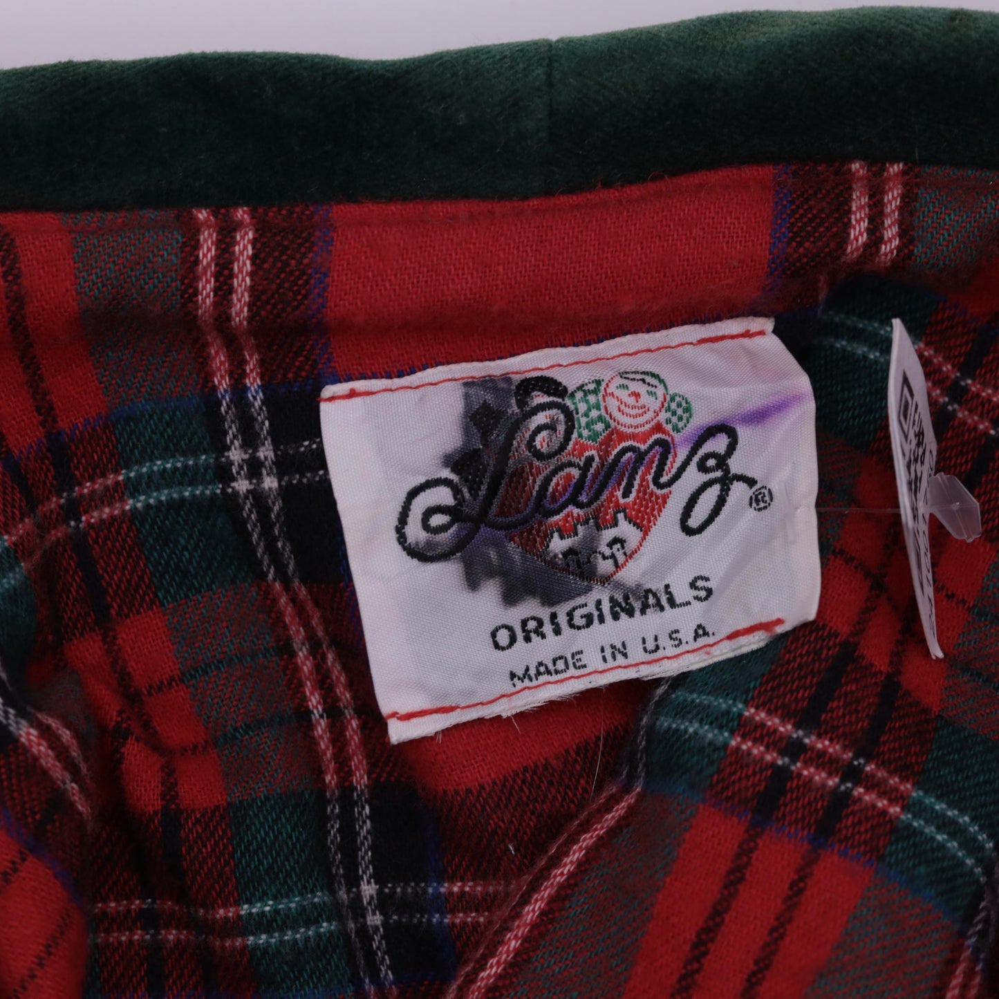 80s Lanz Originals Red Tartan Velvet Trim Peplum Midi Dress Medium 8