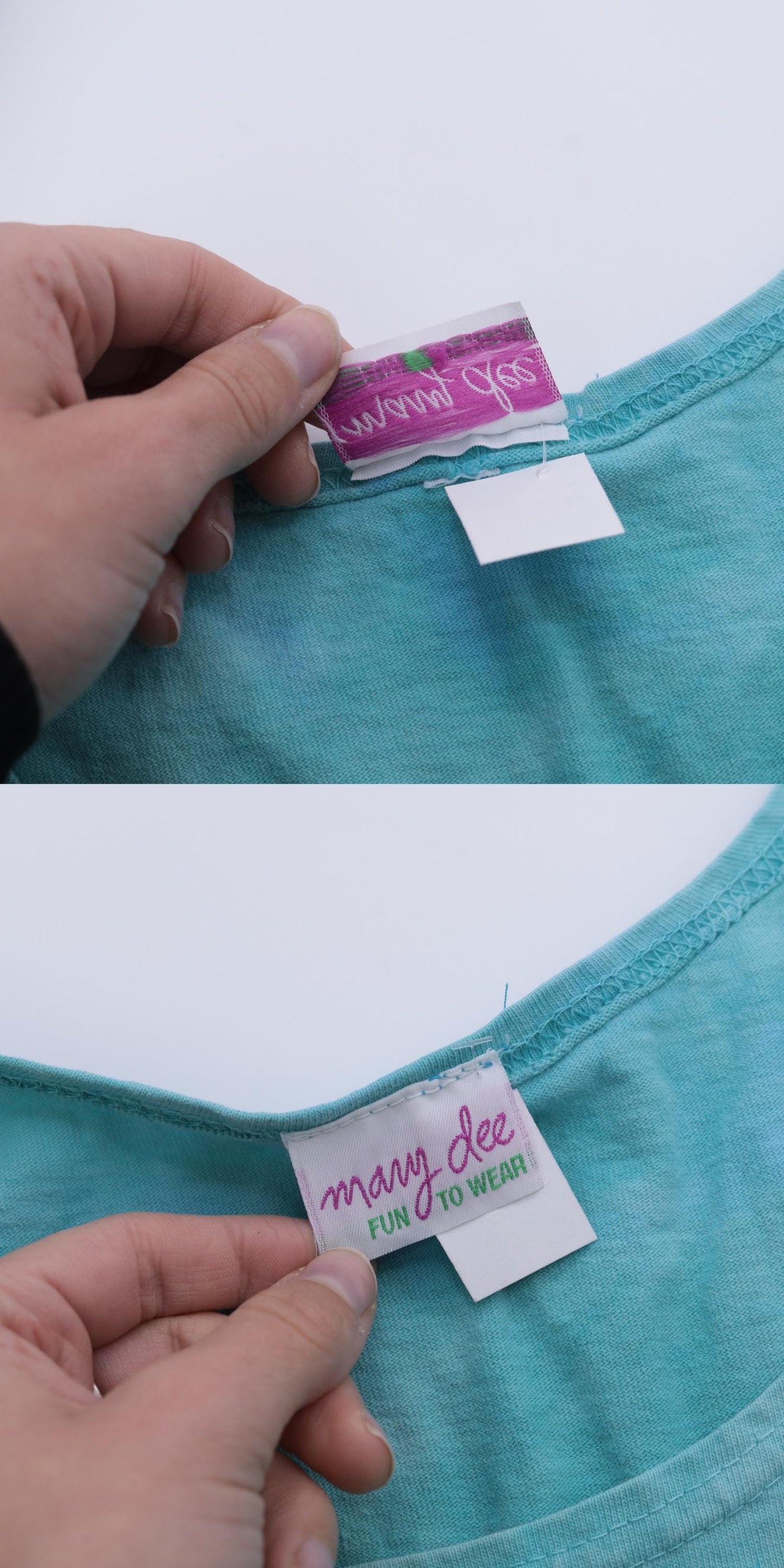 90s Horse Tie Dye Crop Tank Top Turquoise Scoop Neck Small Medium