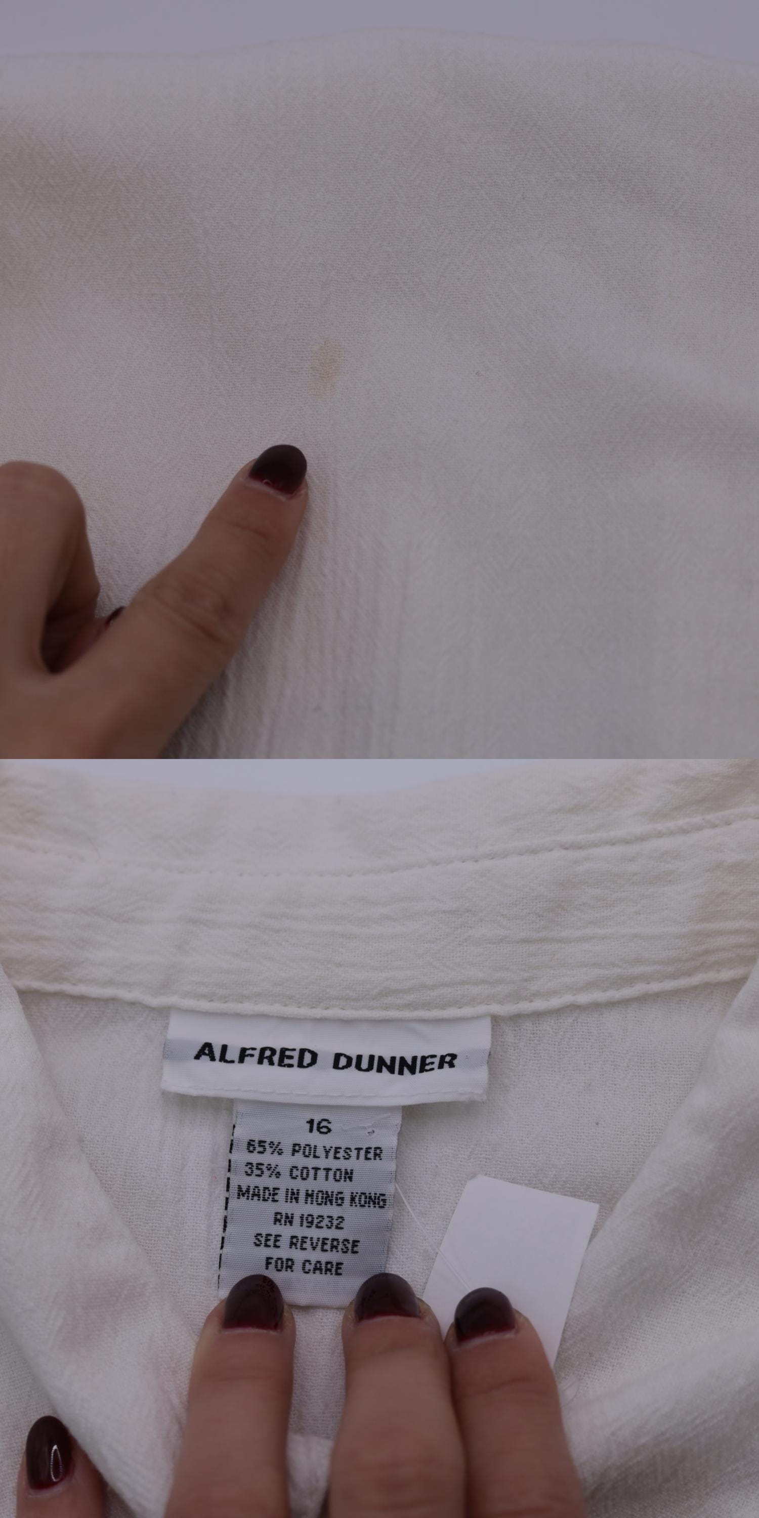 90s Alfred Dunner Hawaiian Shirt White Hula Girl Embroidered XL