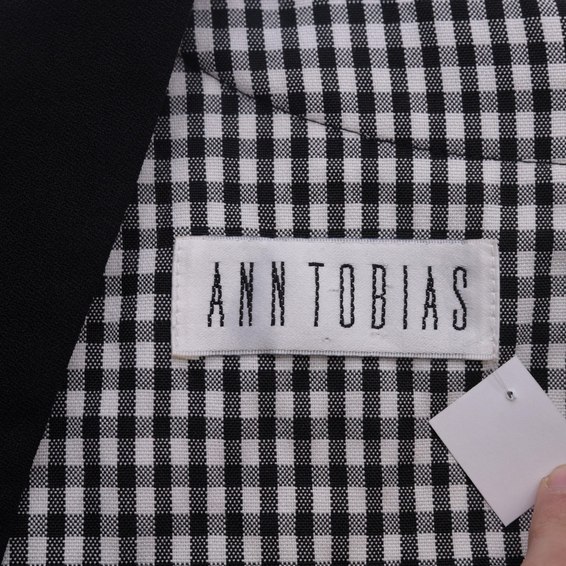 90s Black Gingham Bow Blouse Long Sleeve Checkered Shirt Medium 8