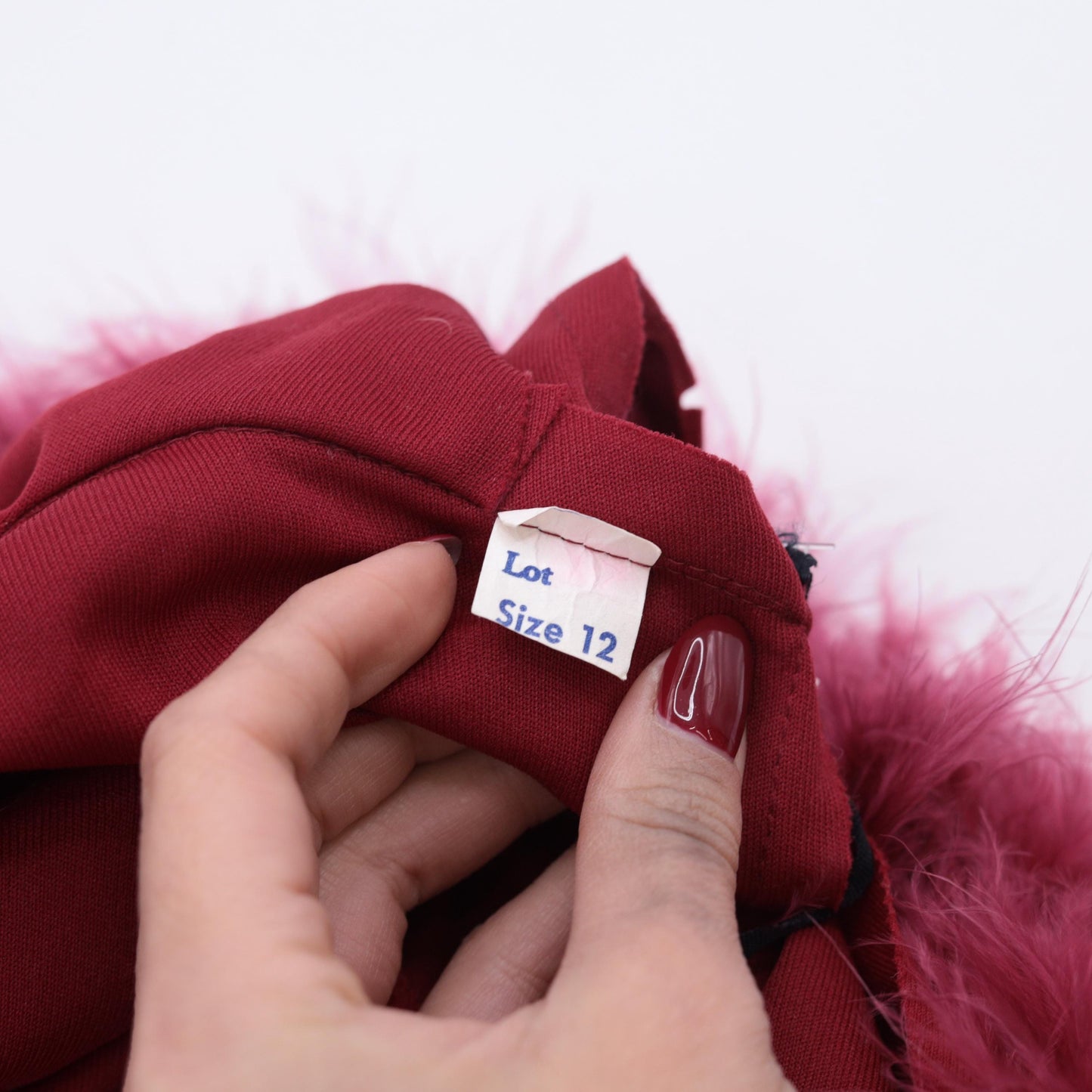 70s Burgundy Maxi Jacket Feather Trim Hood Deep V Neck Small Medium