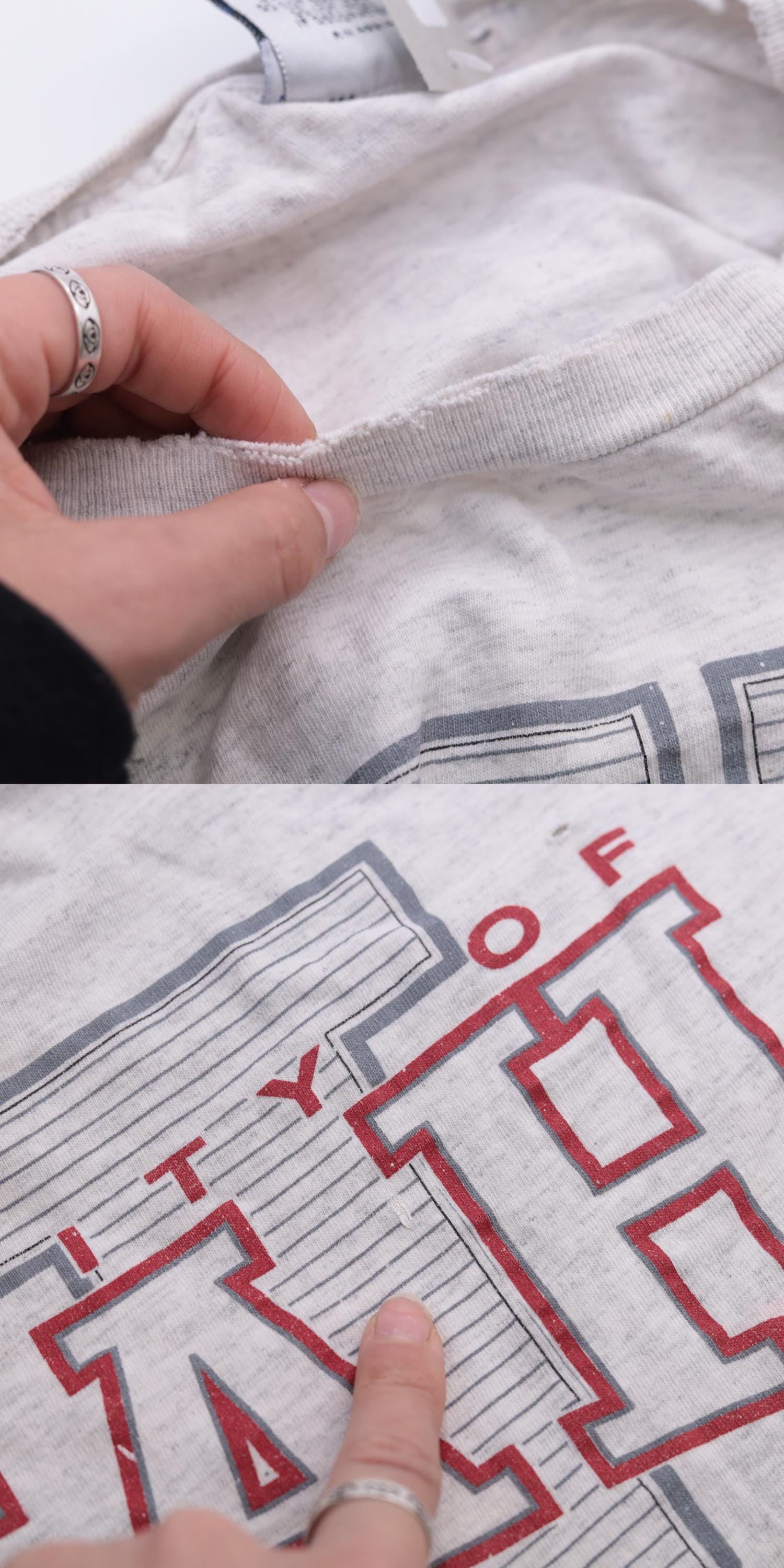90s University of Utah Utes Crop Top Grey Graphic T-Shirt Cotton Medium