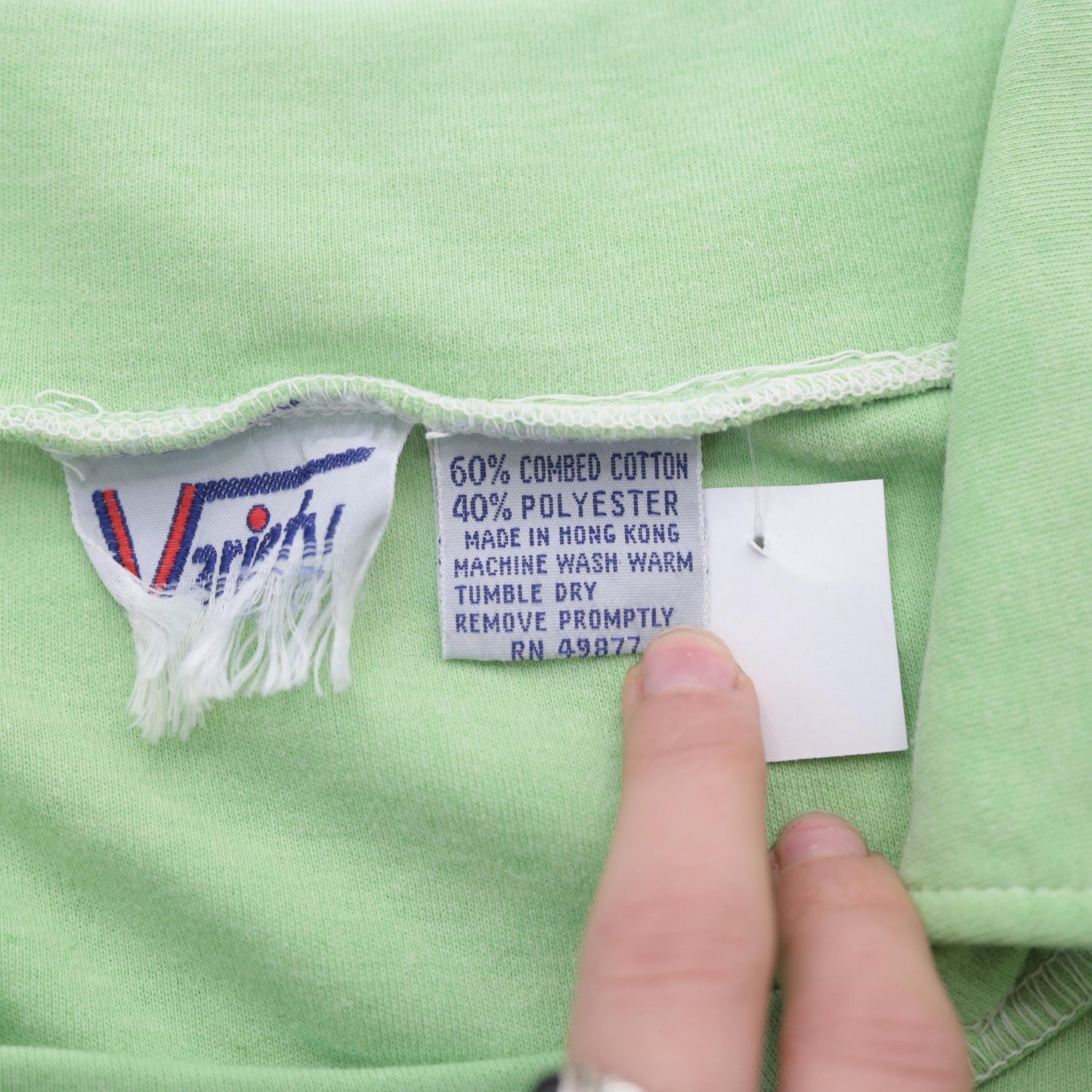 70s Mint Green Cropped Collared Blouse Short Sleeve Raw Hem Small Medium