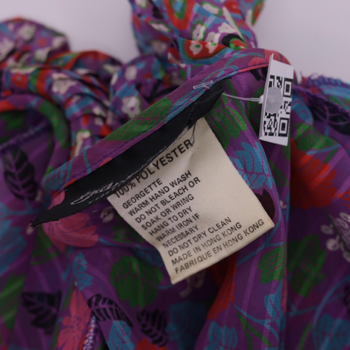 80s Diane Freis Floral Midi Dress Deep V Ruffle Cap Sleeve Purple Pink Small Medium