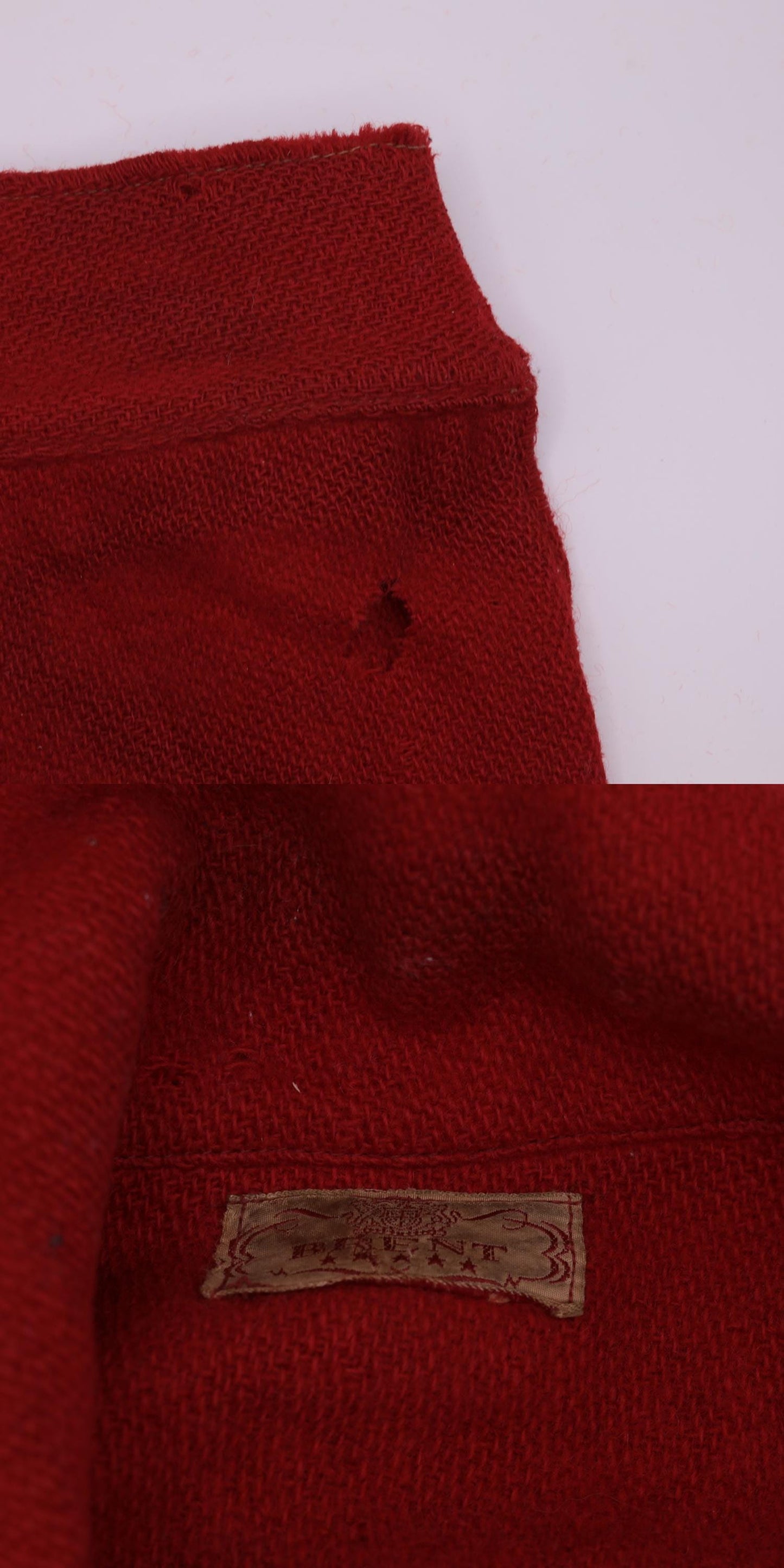 70s Boy Scouts of America Red Wool Button-Up Shirt Fleur De Lis Patch Large L