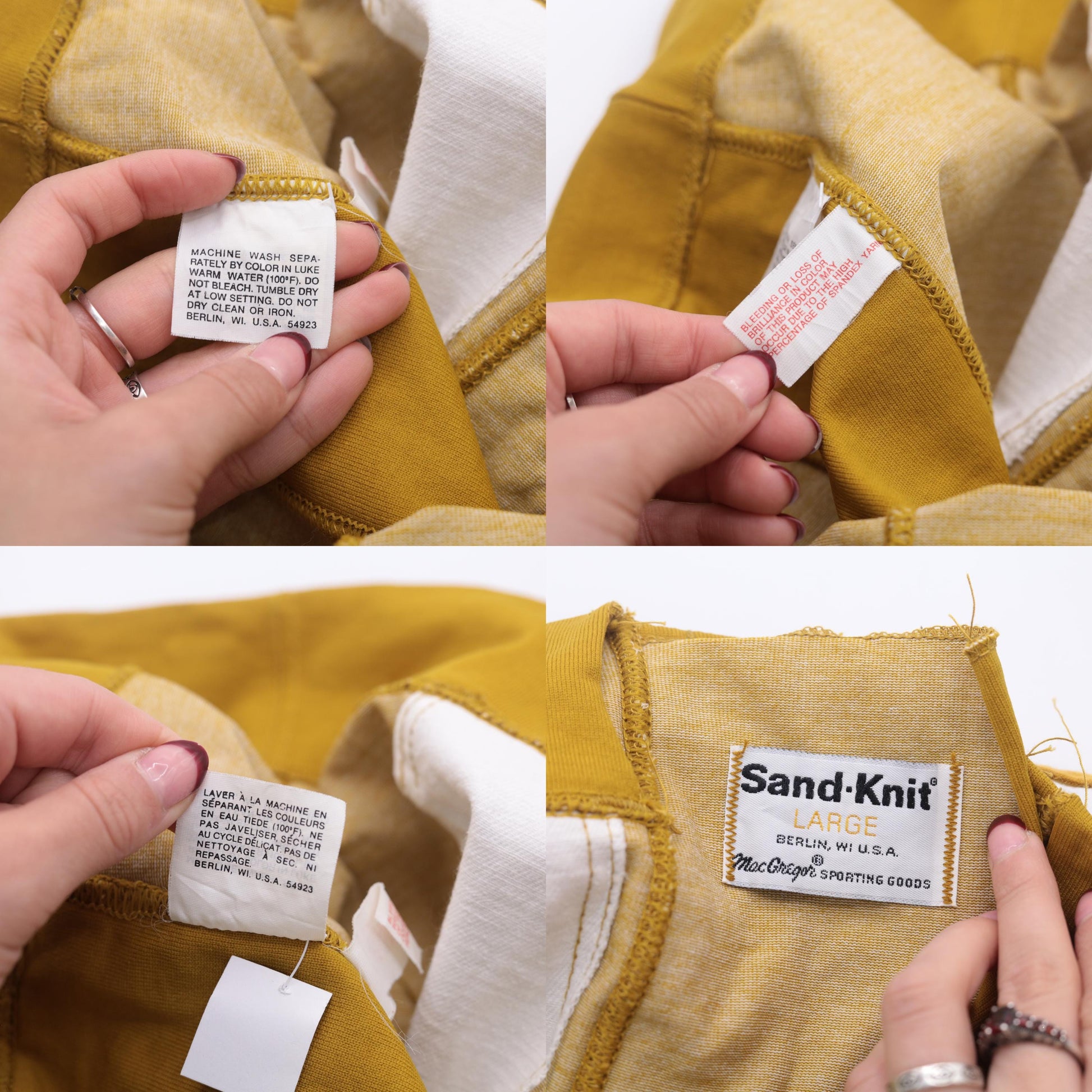 1960s Sand-Knit Football Pants Mustard Gold Lace-Up Cropped Medium