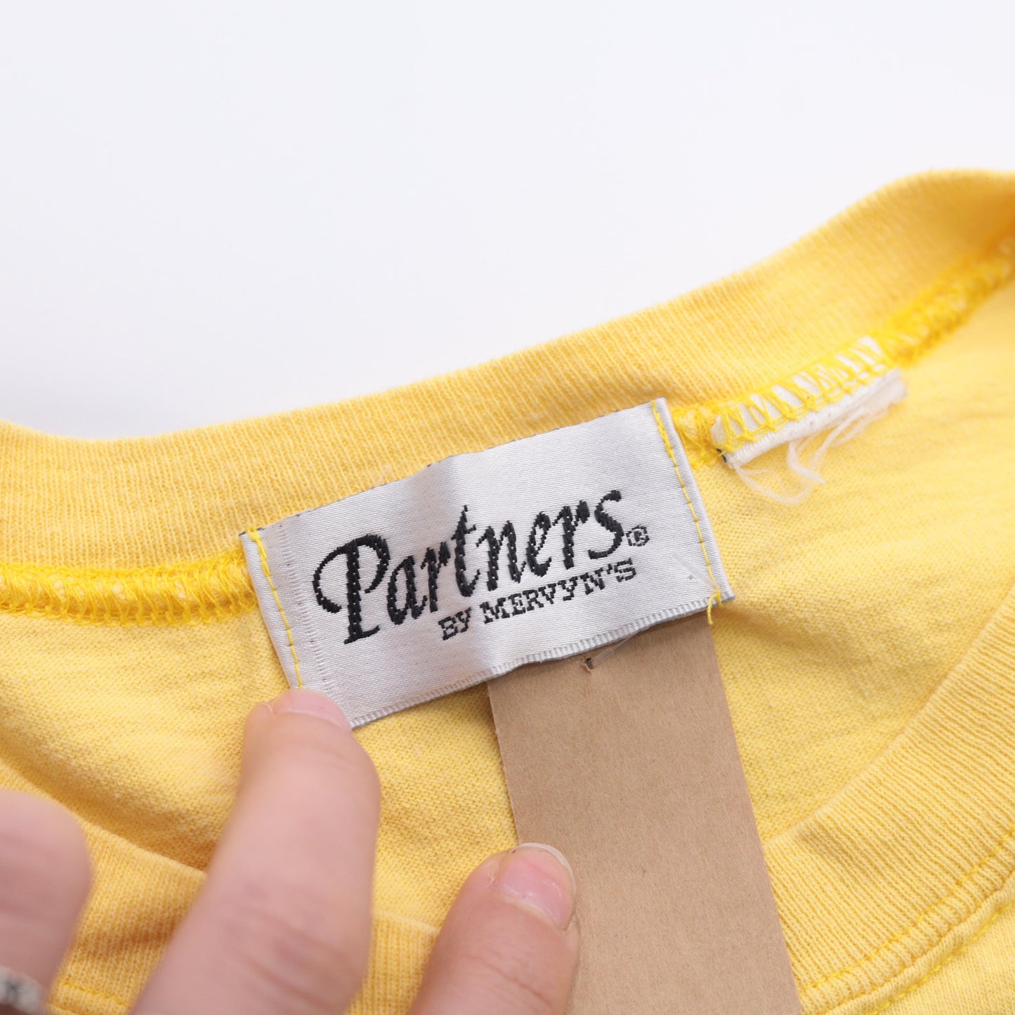 90s Yellow Crop Top Embroidered Pocket T-Shirt Small Medium