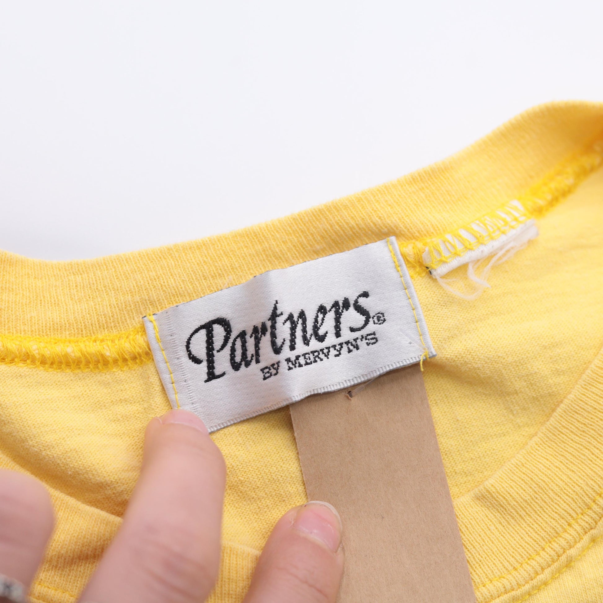 90s Yellow Crop Top Embroidered Pocket T-Shirt Small Medium
