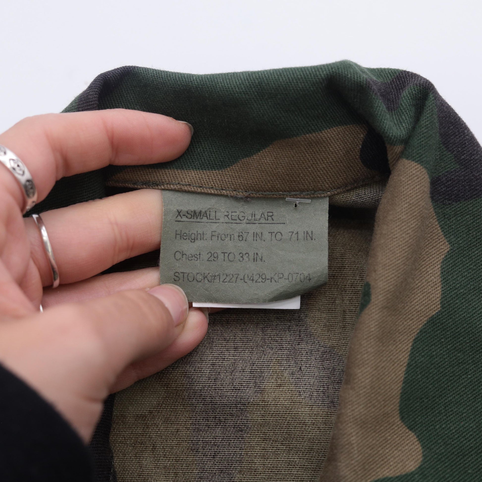 90s Woodland Camouflage Military Jacket Button Front Utility XSmall