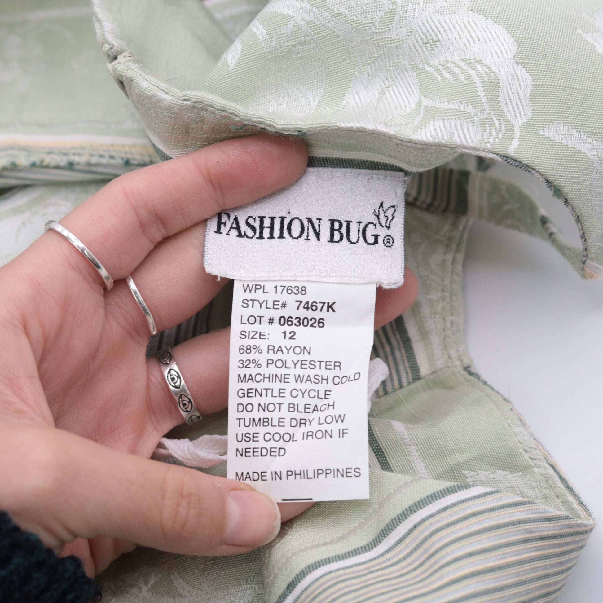 Y2K Fashion Bug Jacquard Mini Dress Light Green Floral Striped Sheath Medium