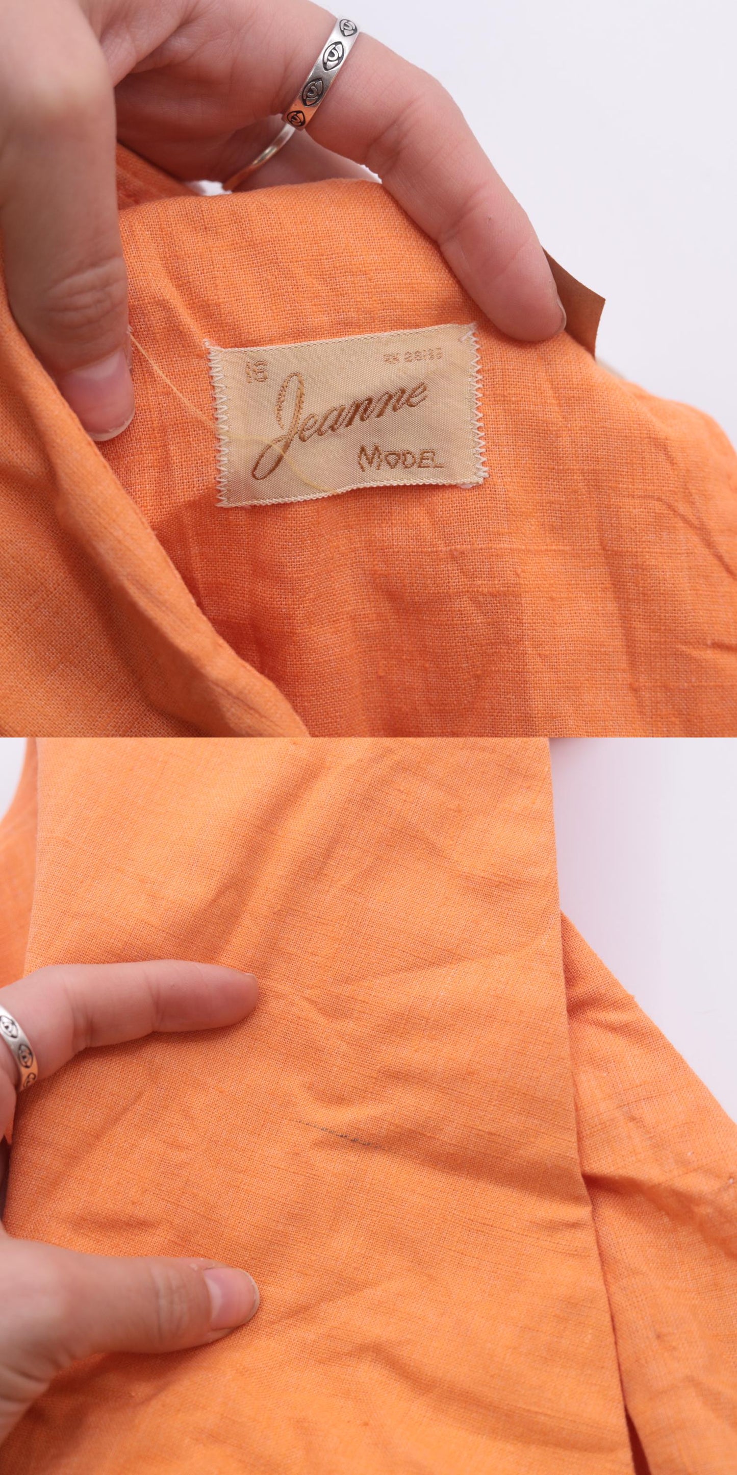 60s Mod Scooter Dress Orange Sailor Collar Drop Waist Pleated Knee Small