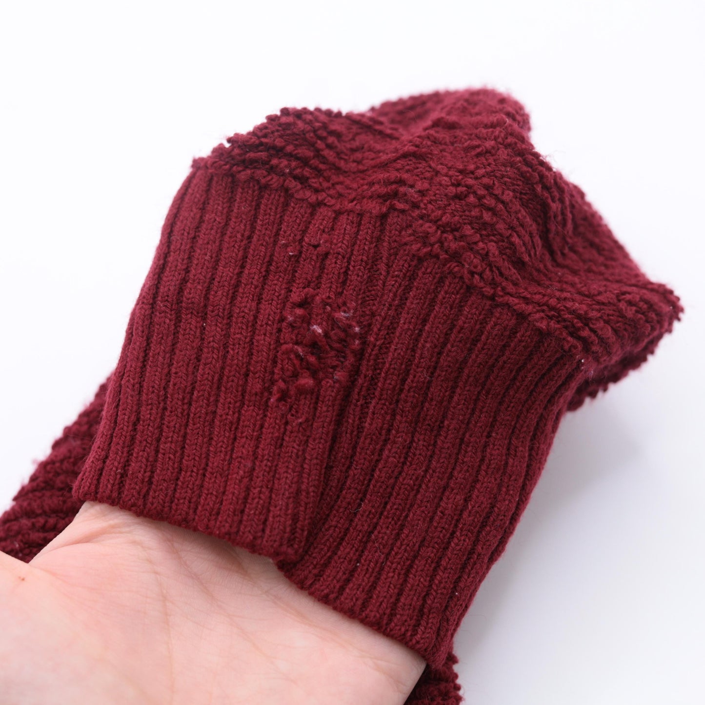 80s Jantzen Loop Knit Sweater Burgundy V-Neck Pullover Medium M
