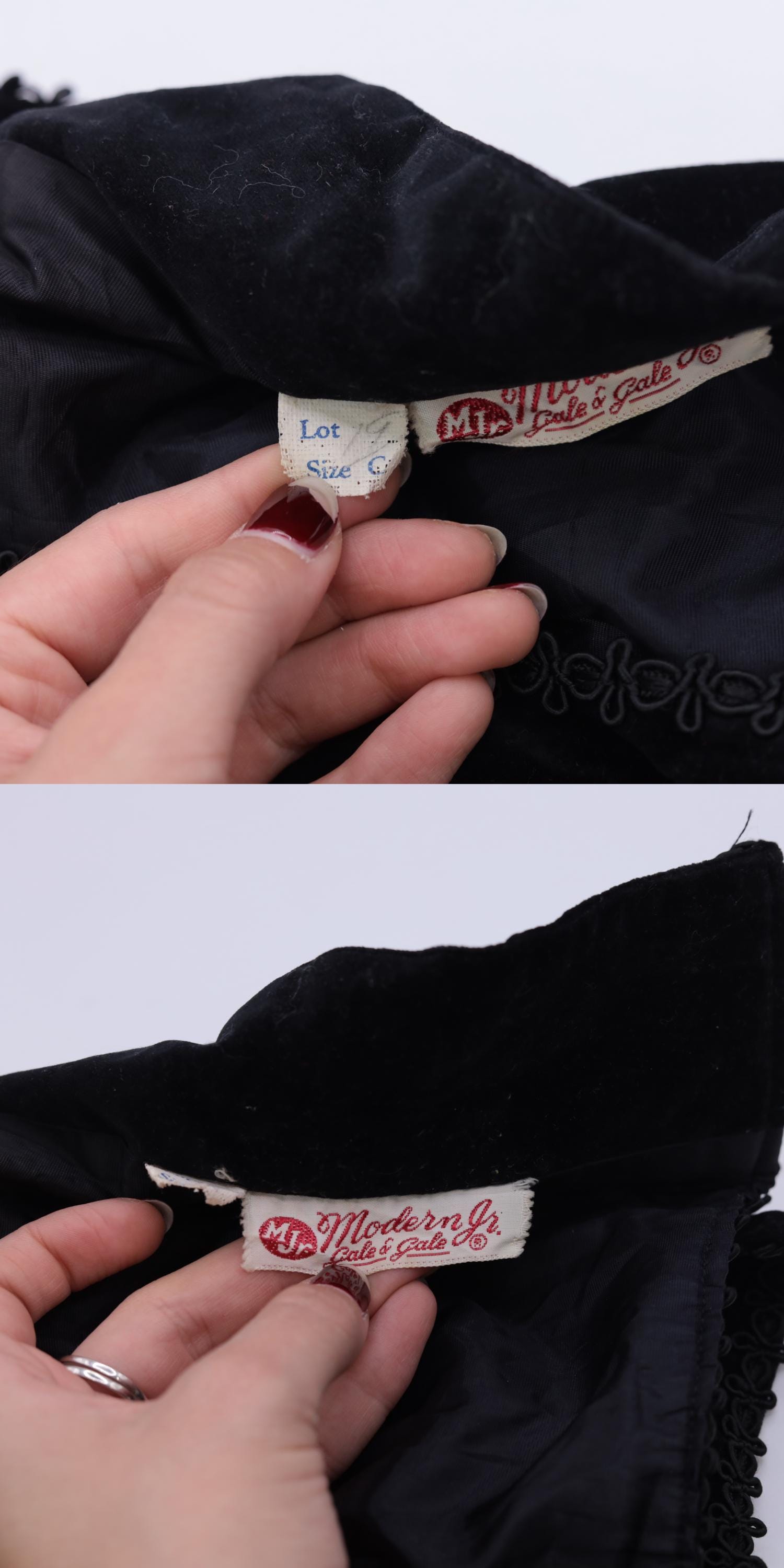 60s Black Velvet Crop Top Sleeveless Button-Back Blouse Small