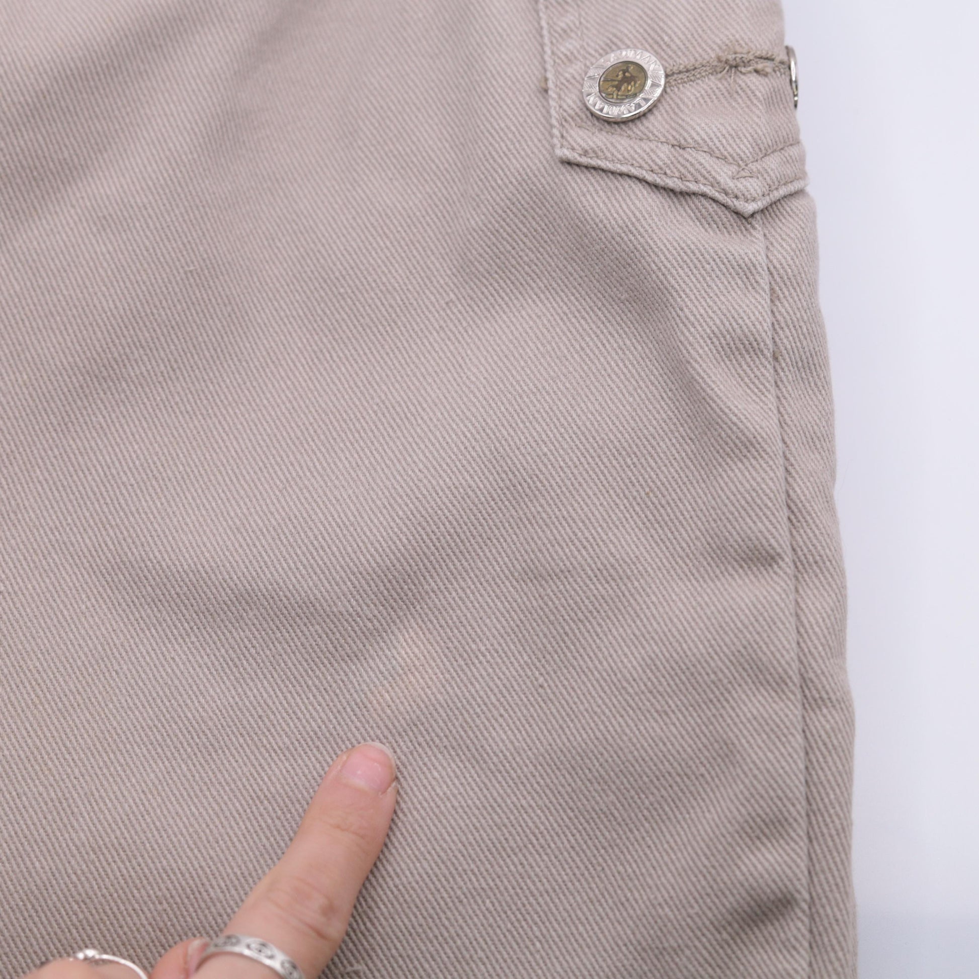 90s Lawman Western Khaki Denim Shorts High Rise Button Fly Small S