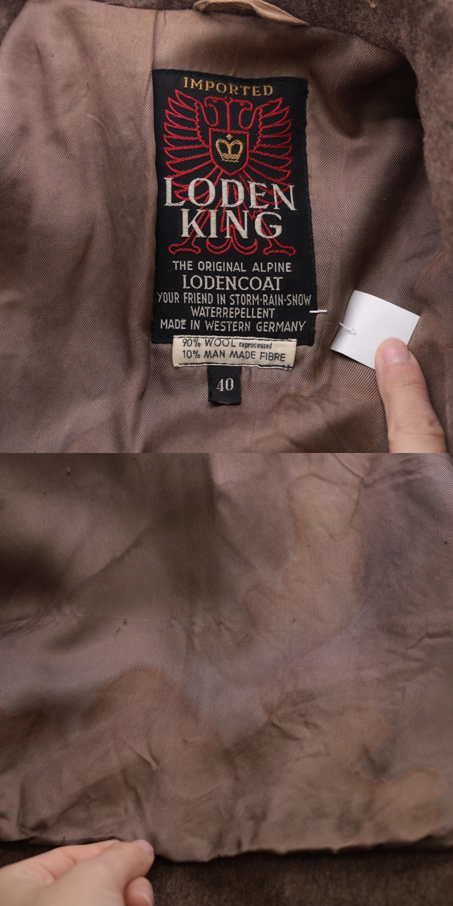 70s Loden King Alpine Wool Duffle Coat Brown Toggle Button Overcoat XL