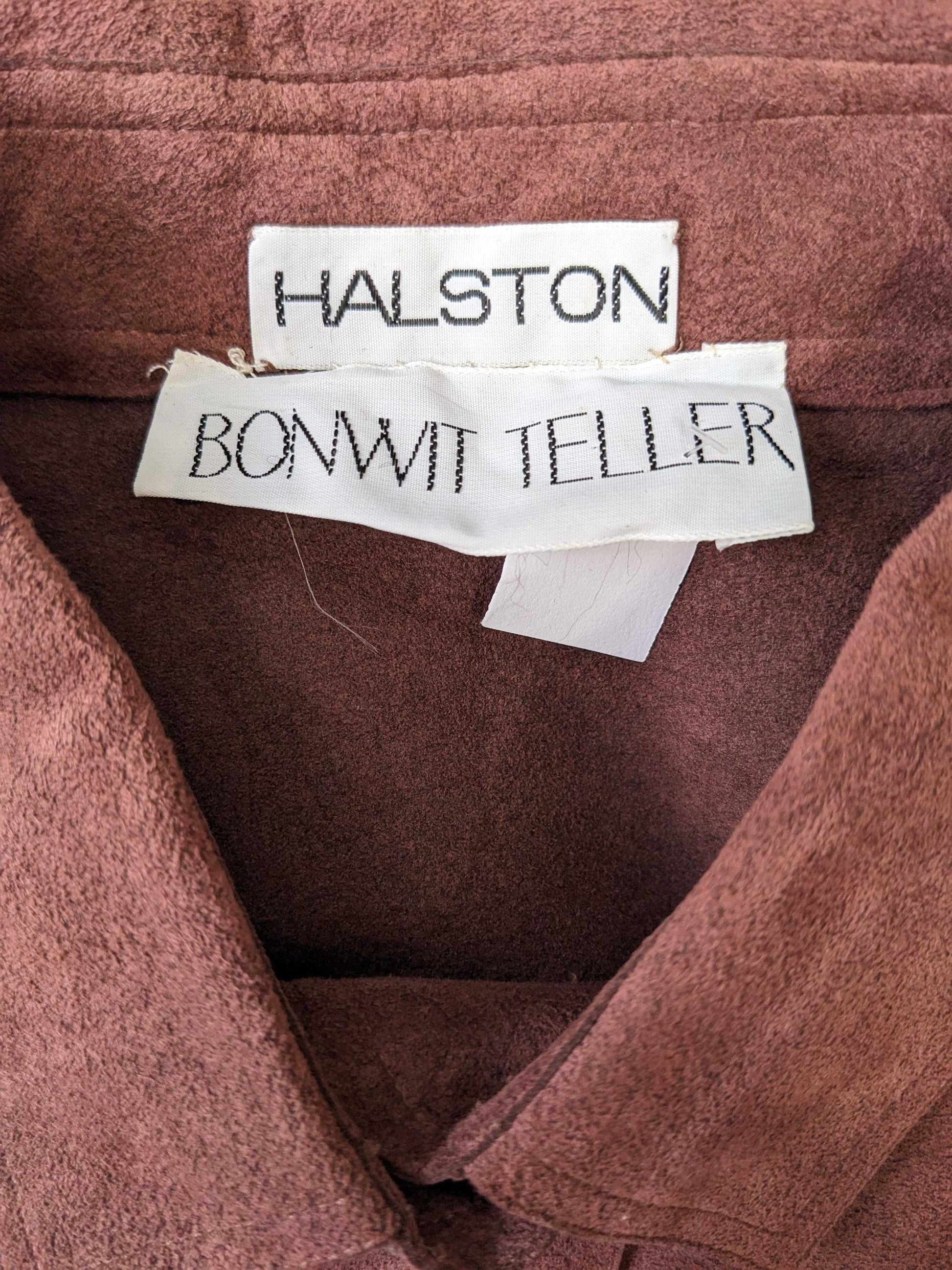 70s Halston Ultrasuede Trench Jacket Burnt Rose Belted Midi Large