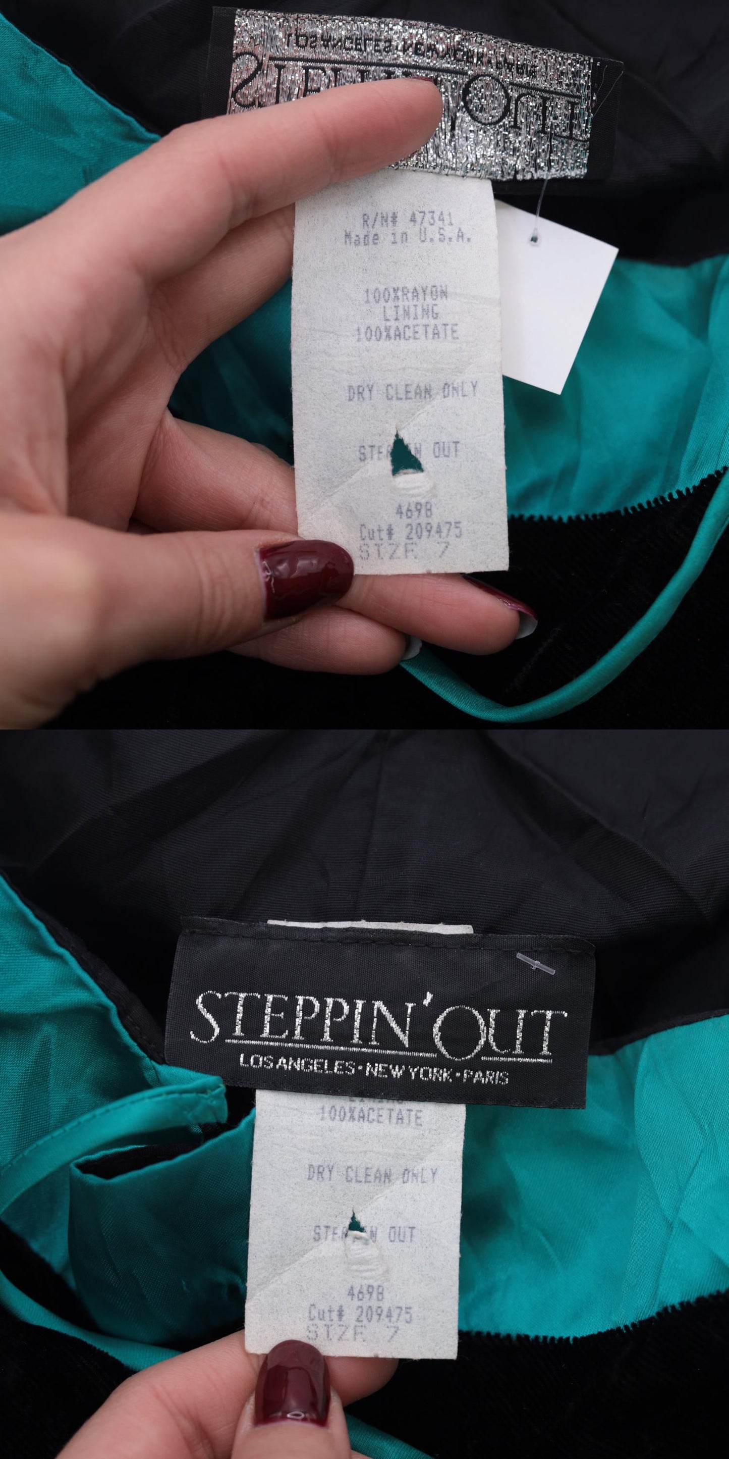 80s Black Velvet Mini Dress Teal Bow Sweetheart Neckline Spaghetti Strap Extra Small
