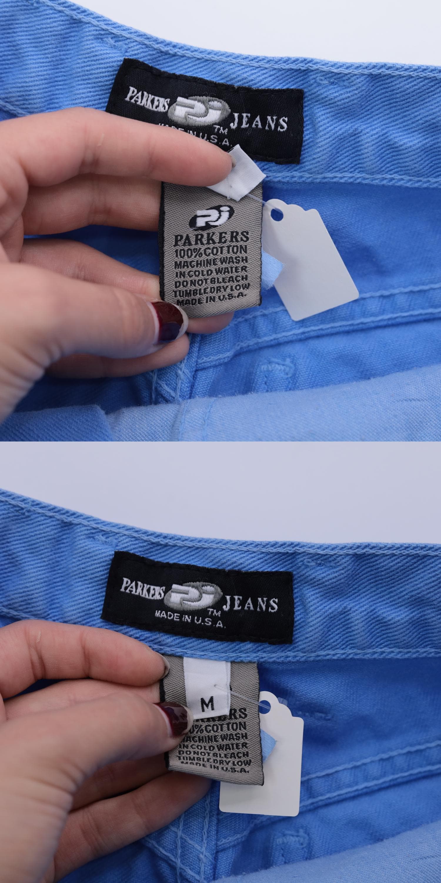 90s Parkers Blue Denim Shorts High Waisted Cuffed Cotton Small
