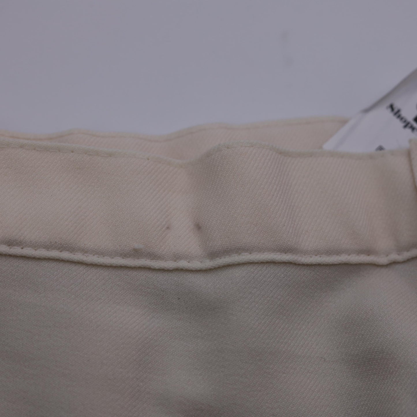 80s Ivory High-Waisted Straight Leg Trousers Tapered Medium
