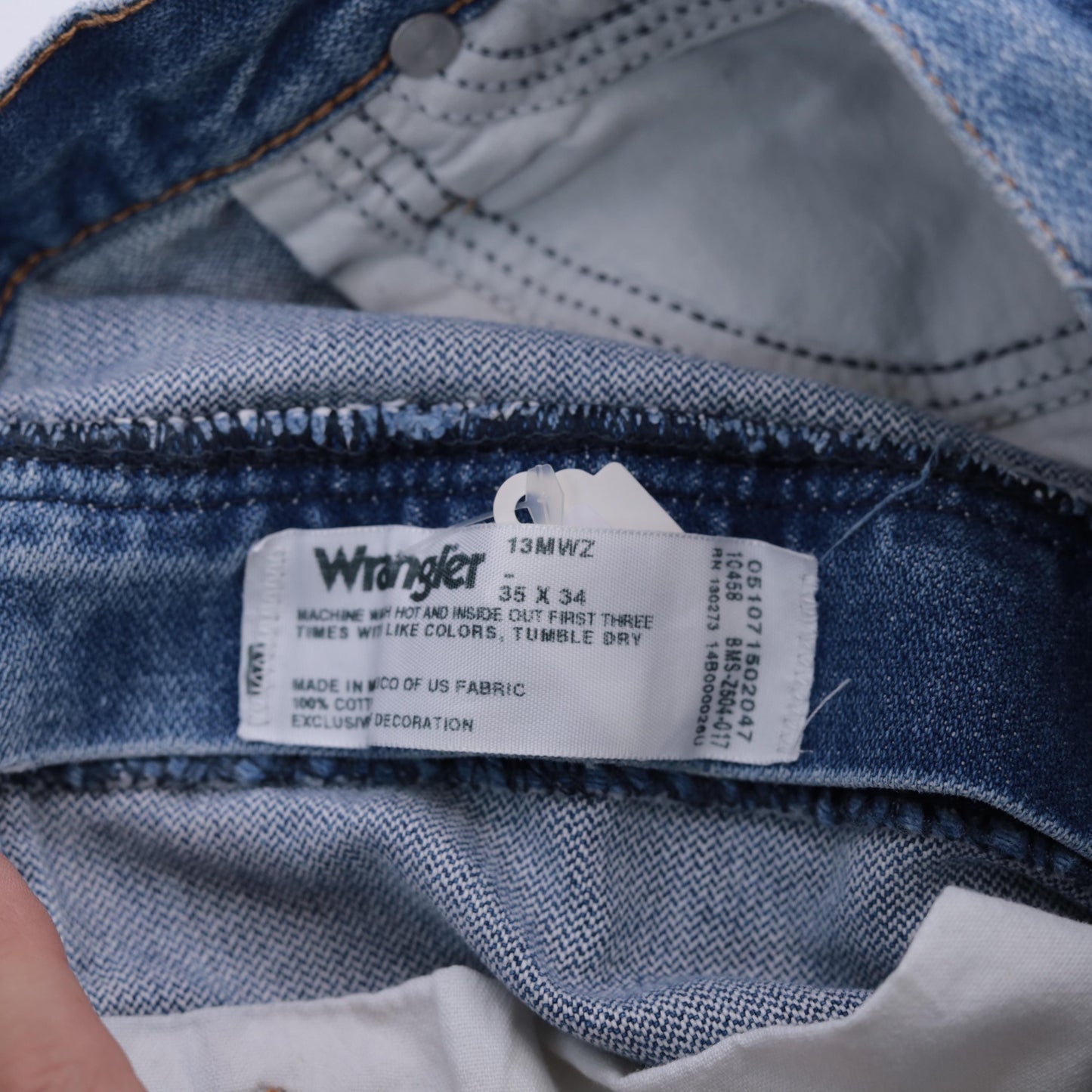 90s Wrangler Men's High Rise Straight Leg Jeans Blue Denim 35x34
