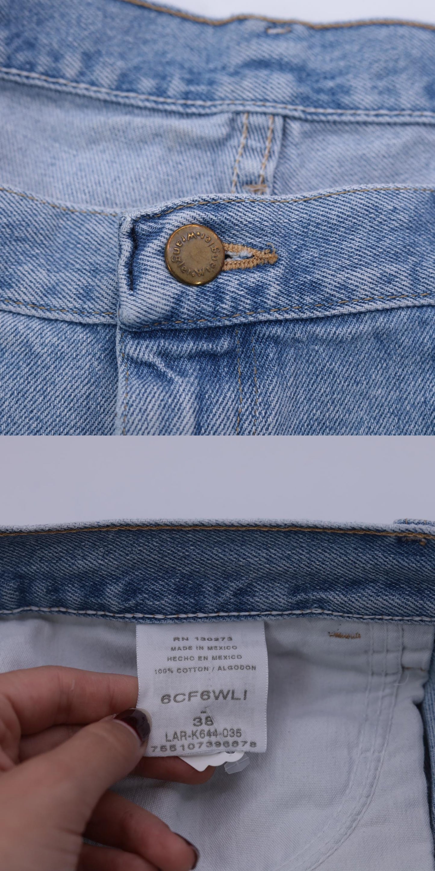 Y2K Wrangler Denim Shorts High Waist Bermuda Blue Cotton Men's 38