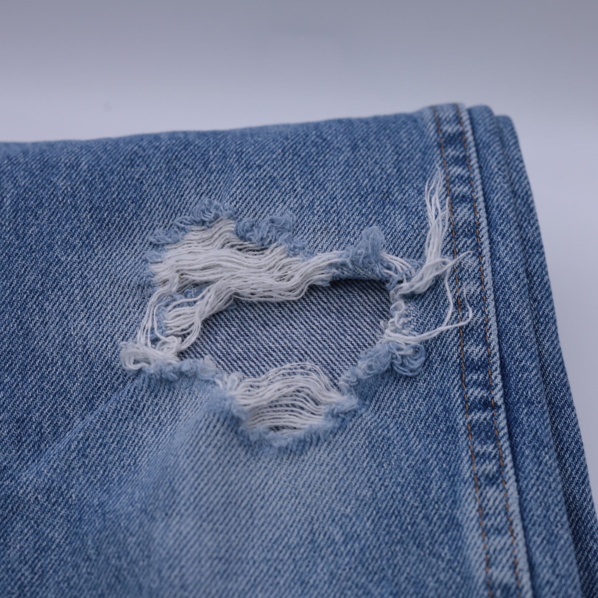 00s Rustler Faded Blue Straight Leg Jeans High Rise Ripped Small