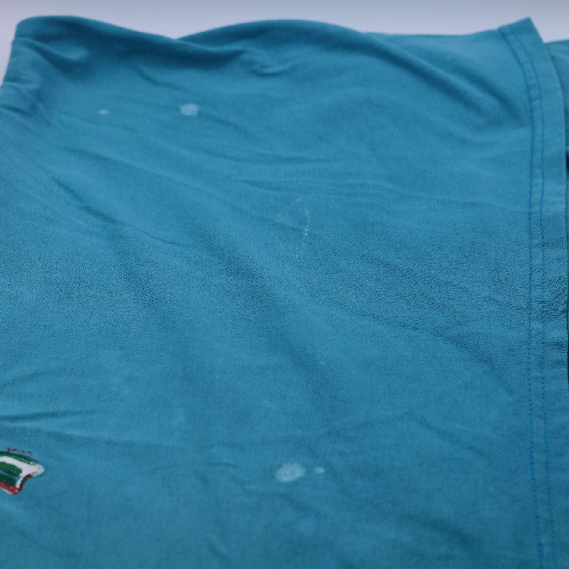 90s Sunflower T-Shirt Turquoise Blue Floral Graphic Crewneck One Size