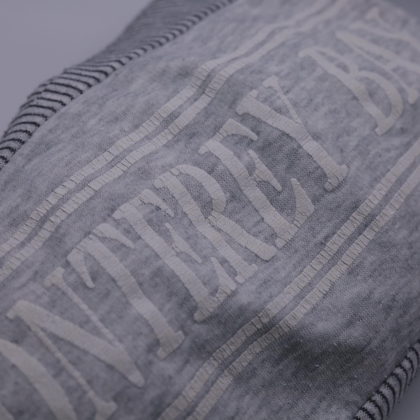 90s Monterey Bay Sweatshirt Grey Striped Quarter Zip Pullover Medium