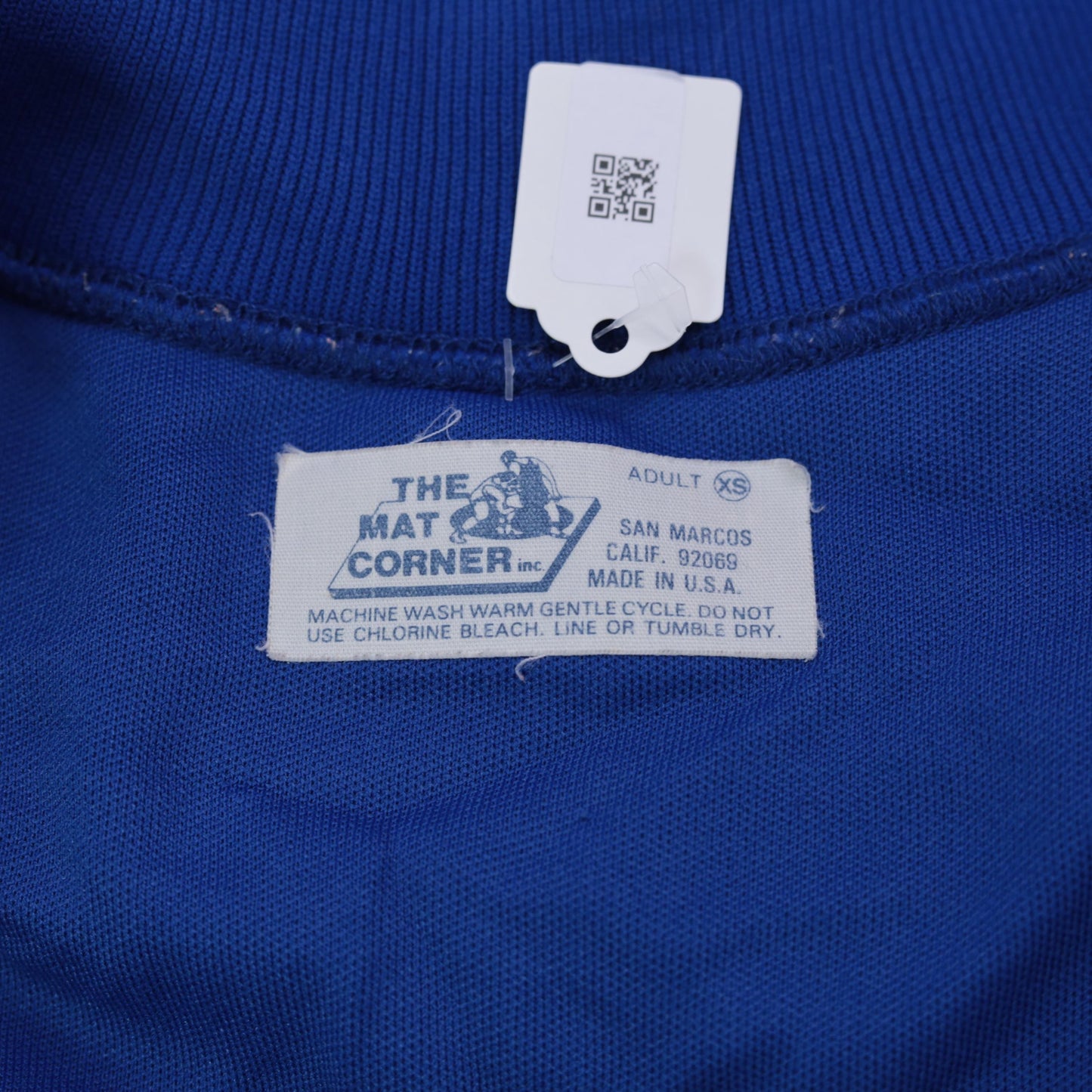 80s Royal Blue Track Jacket Windbreaker Zip Up Raglan Sleeve Extra Small