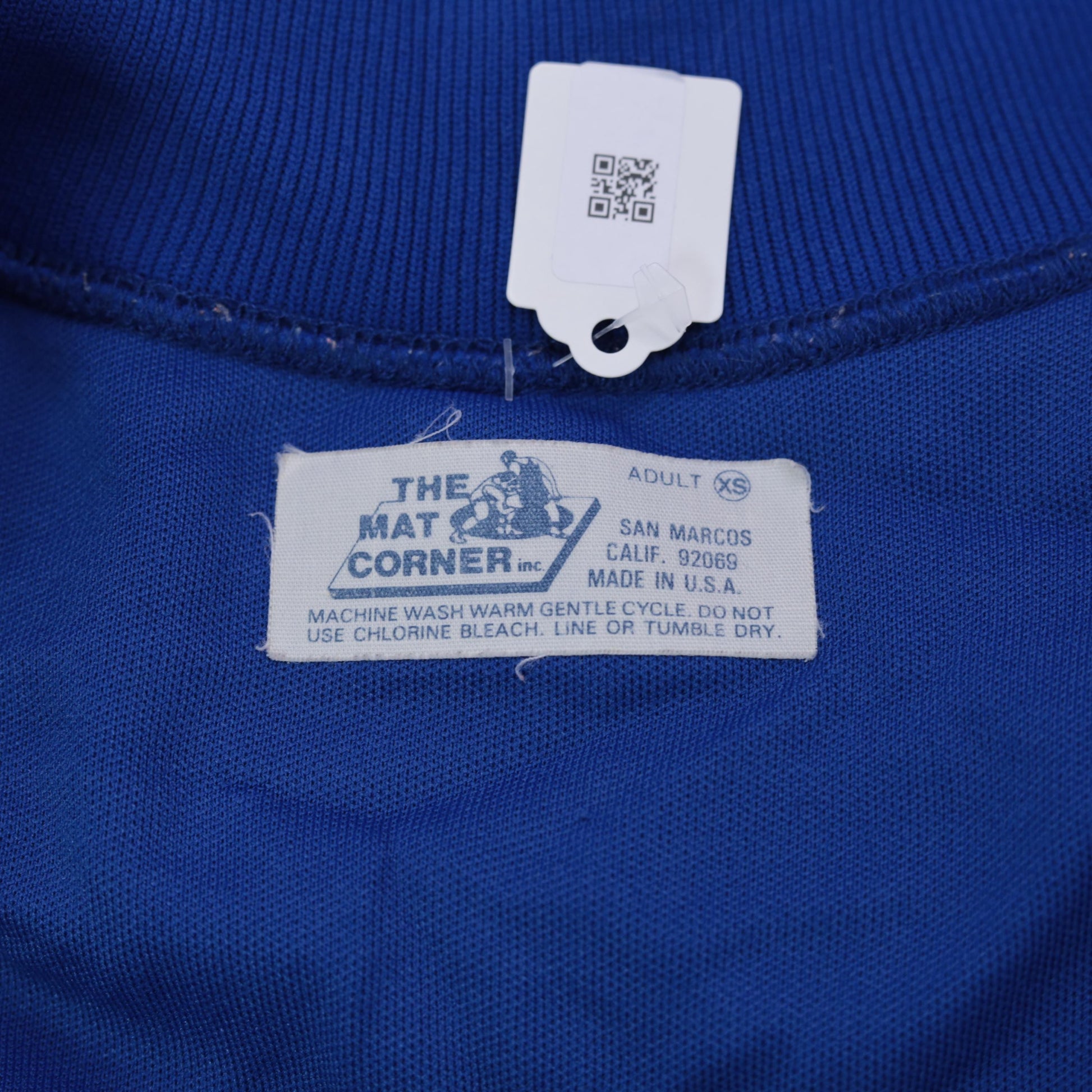 80s Royal Blue Track Jacket Windbreaker Zip Up Raglan Sleeve Extra Small