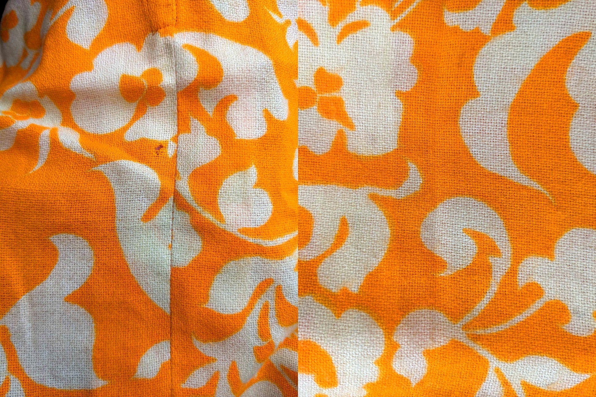 60s Orange Floral Shift Mini Dress Sleeveless Extra Small