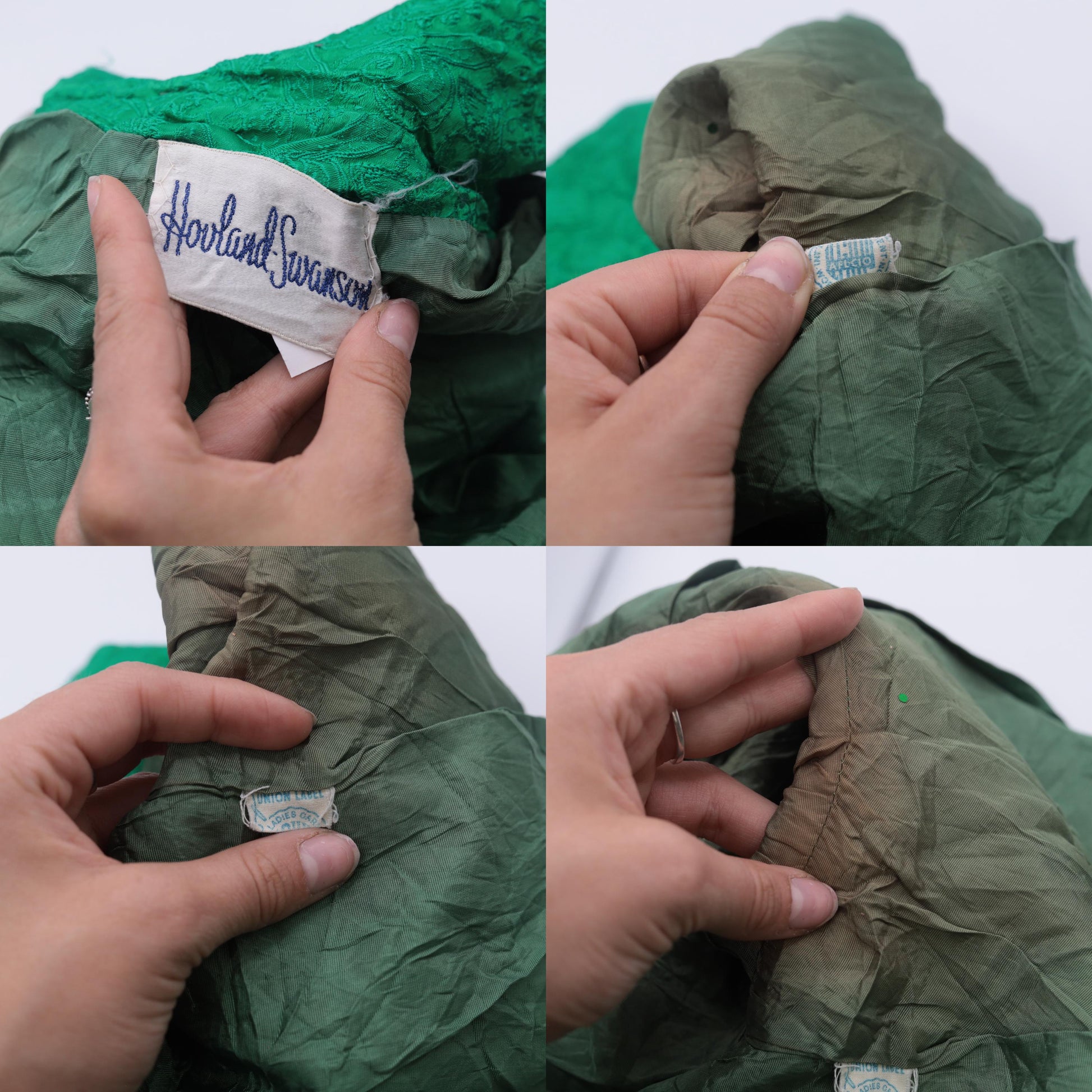 60s Green Brocade Paisley Cropped Jacket Half Sleeve Button Up Small