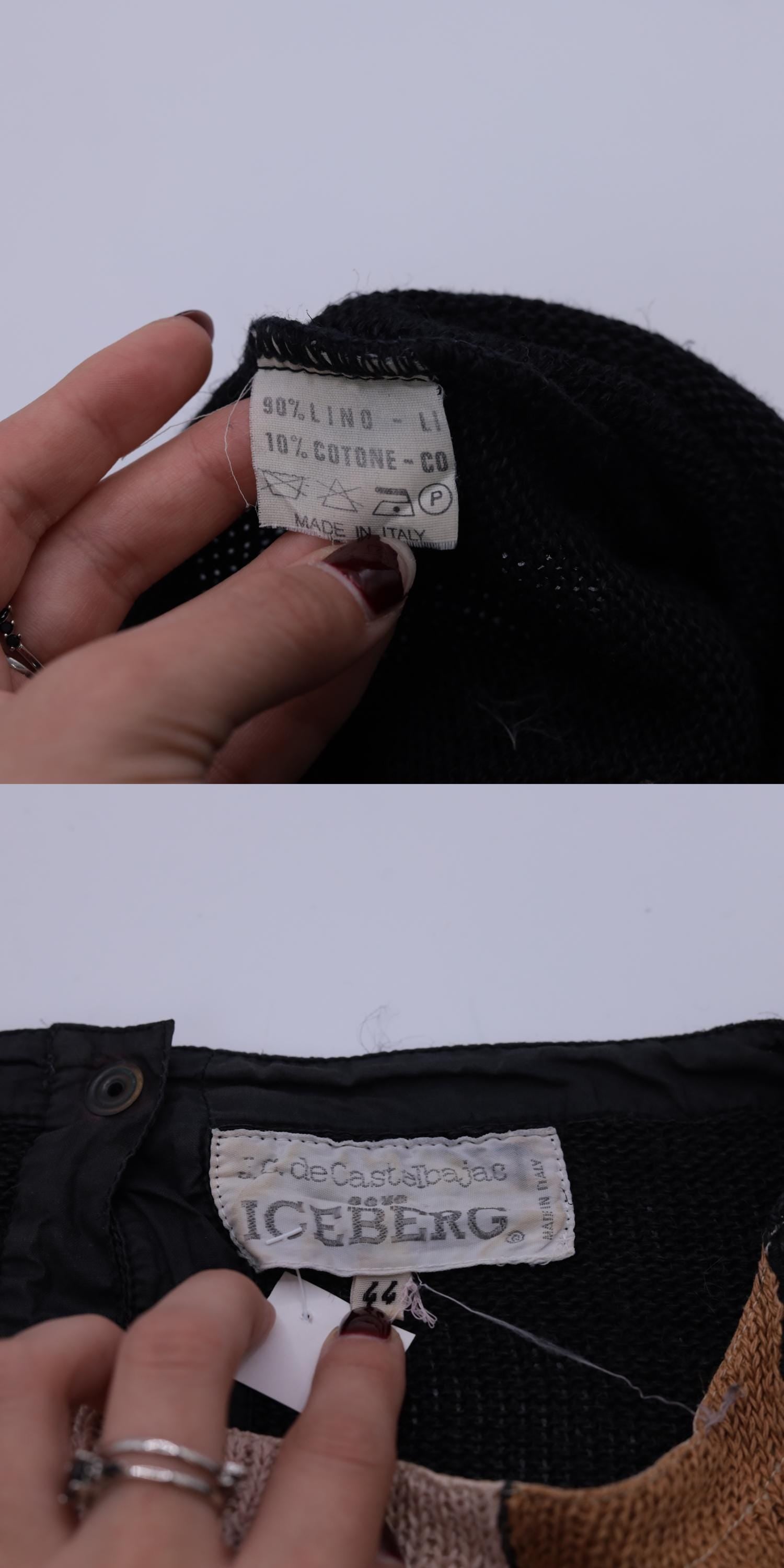 80s JC de Castelbajac Iceberg Italian Designer Knit Sweater Button Back Medium