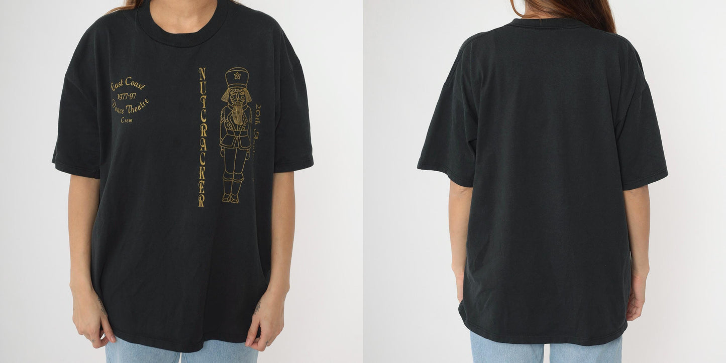90s Nutcracker East Coast Dance Theatre Crew Graphic Tee Black Extra Large
