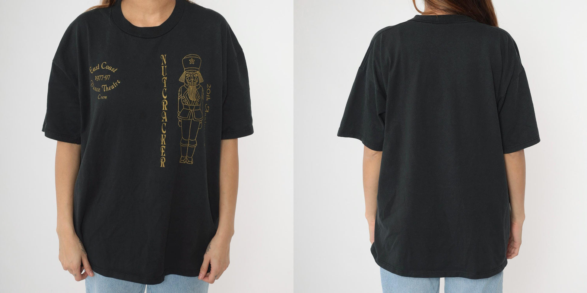 90s Nutcracker East Coast Dance Theatre Crew Graphic Tee Black Extra Large