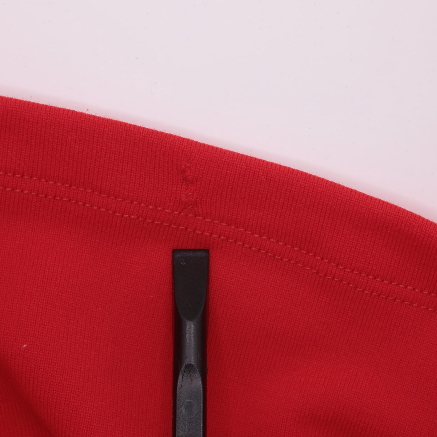 70s Red Crop Top Mock Neck Long Sleeve Nylon Knit Medium