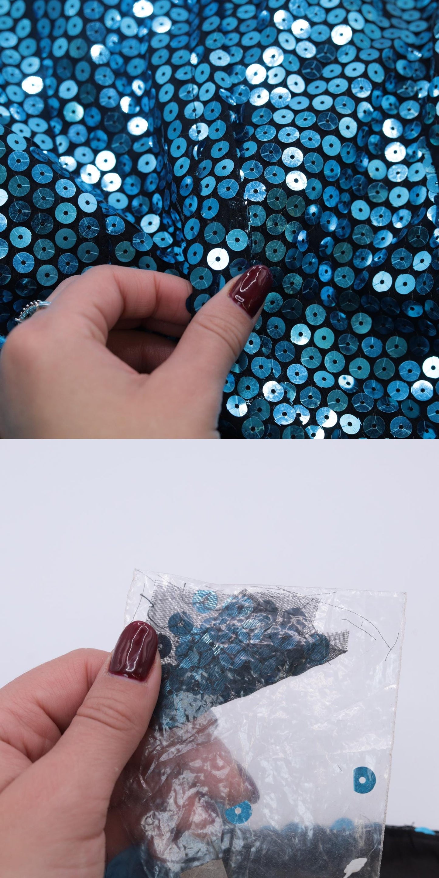 80s J Reynolds Designs Turquoise Sequin Strapless Dress Balloon Skirt Small