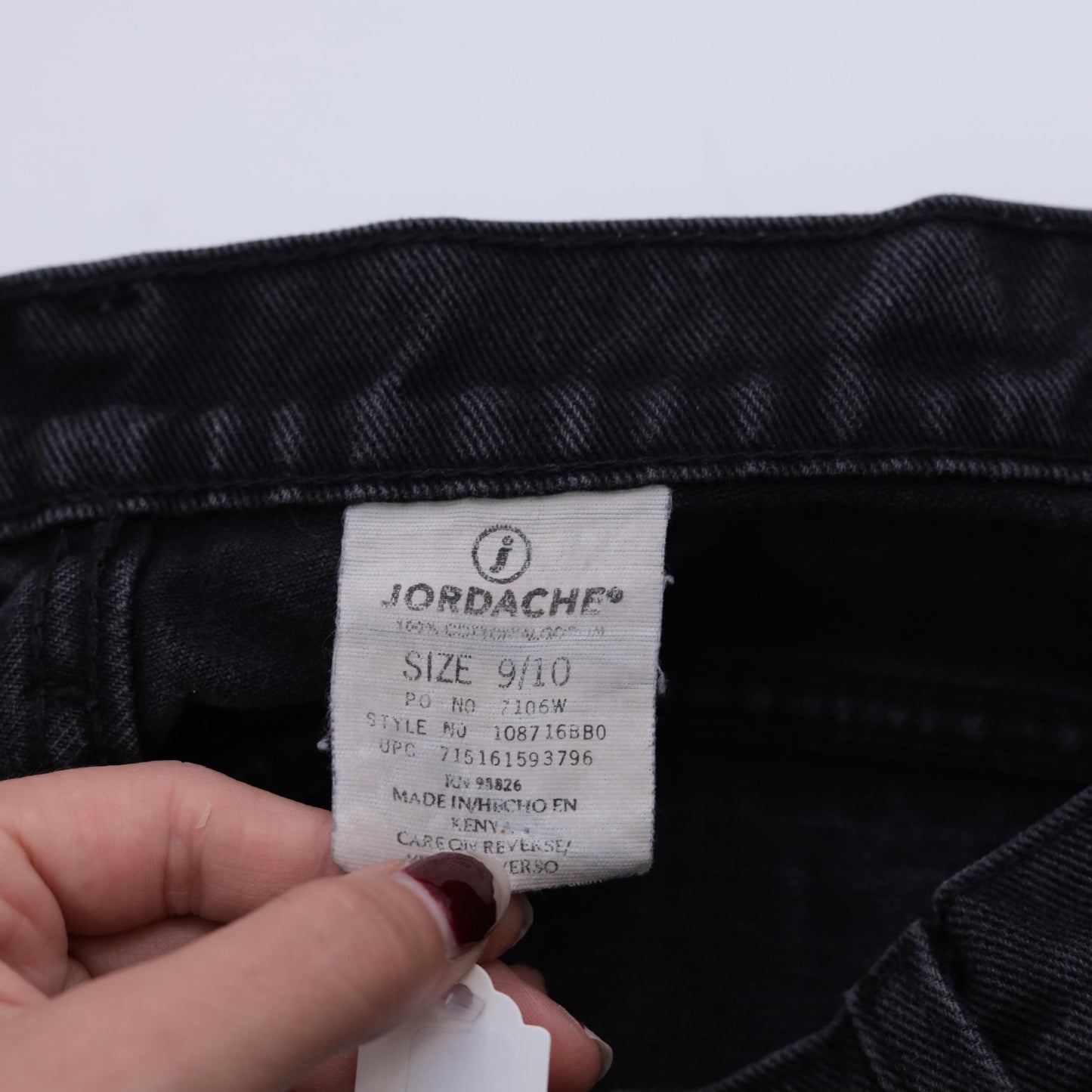 90s Jordache Black Denim Shorts High Rise Exposed Button Fly Small