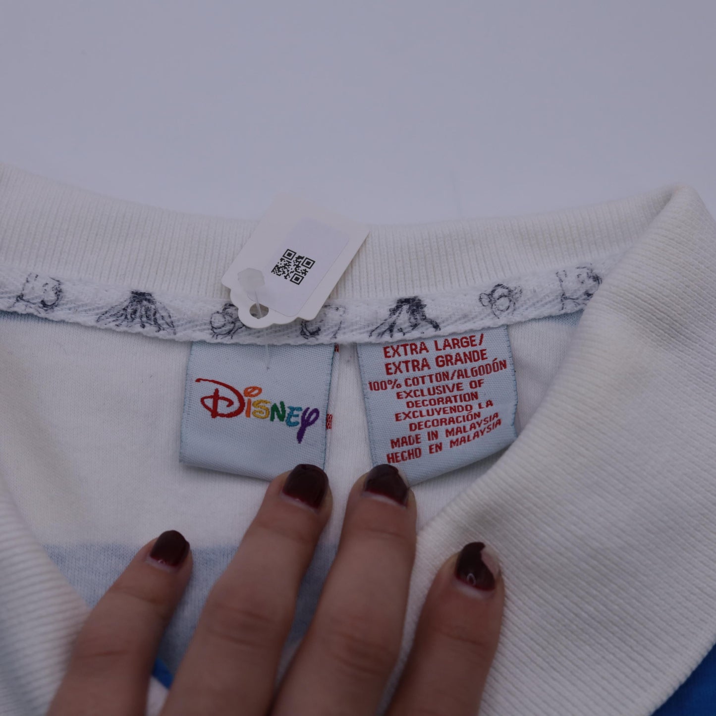Disney Eeyore Polo Tank Top Blue Striped Embroidered Cotton Extra Large
