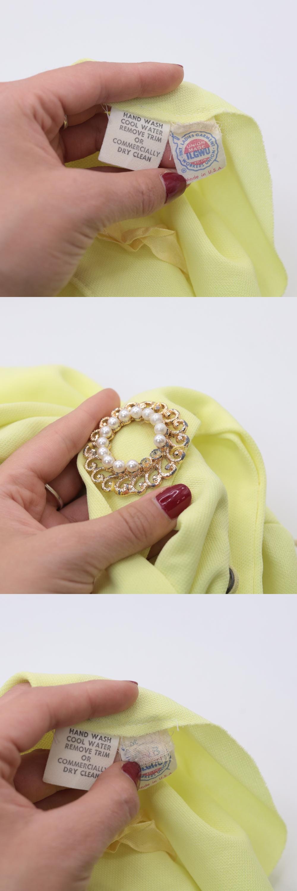70s Yellow Maxi Dress Capelet Ruffle V-Neck Belted Pearl Buckle Large L