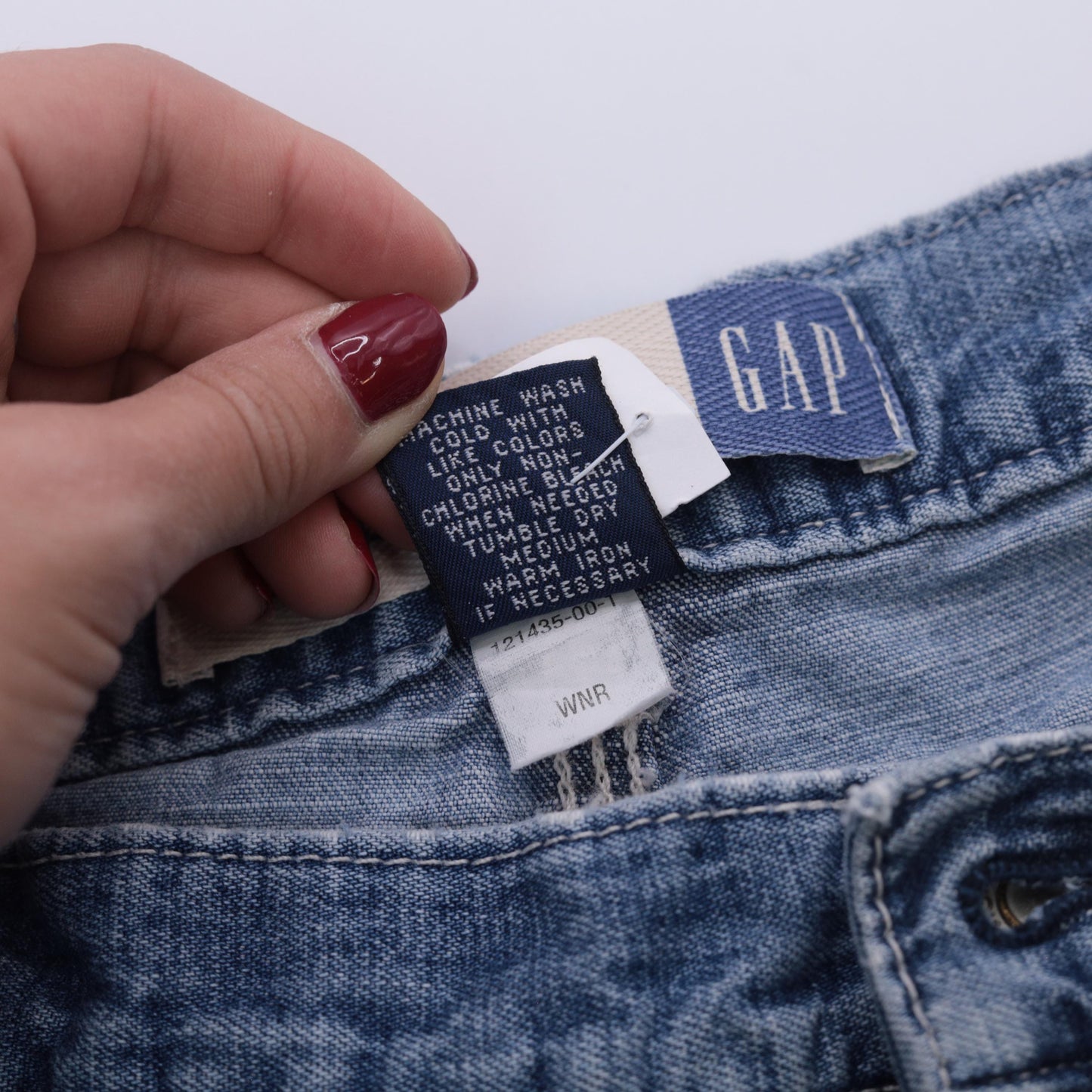 90s Gap Carpenter Denim Shorts High Waisted Hammer Loop Blue Medium