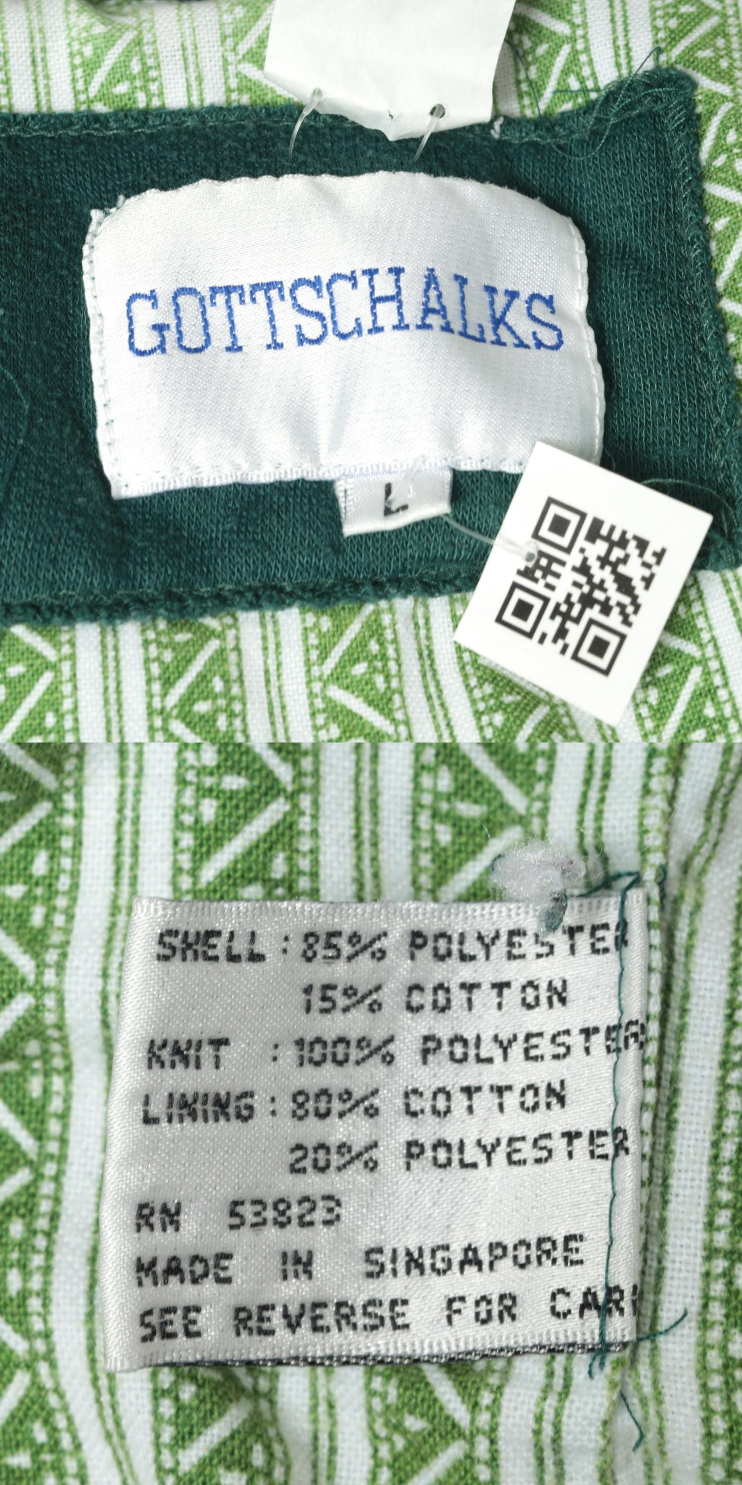 90s Gottschalks Green Cargo Pocket Sweatshirt Jacket Button Front Large L