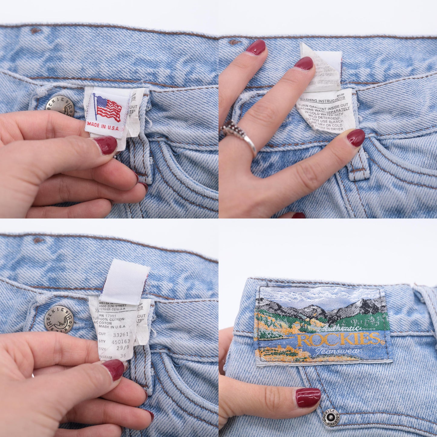 90s Rockies Light Blue Denim High Waist Straight Leg Jeans Small