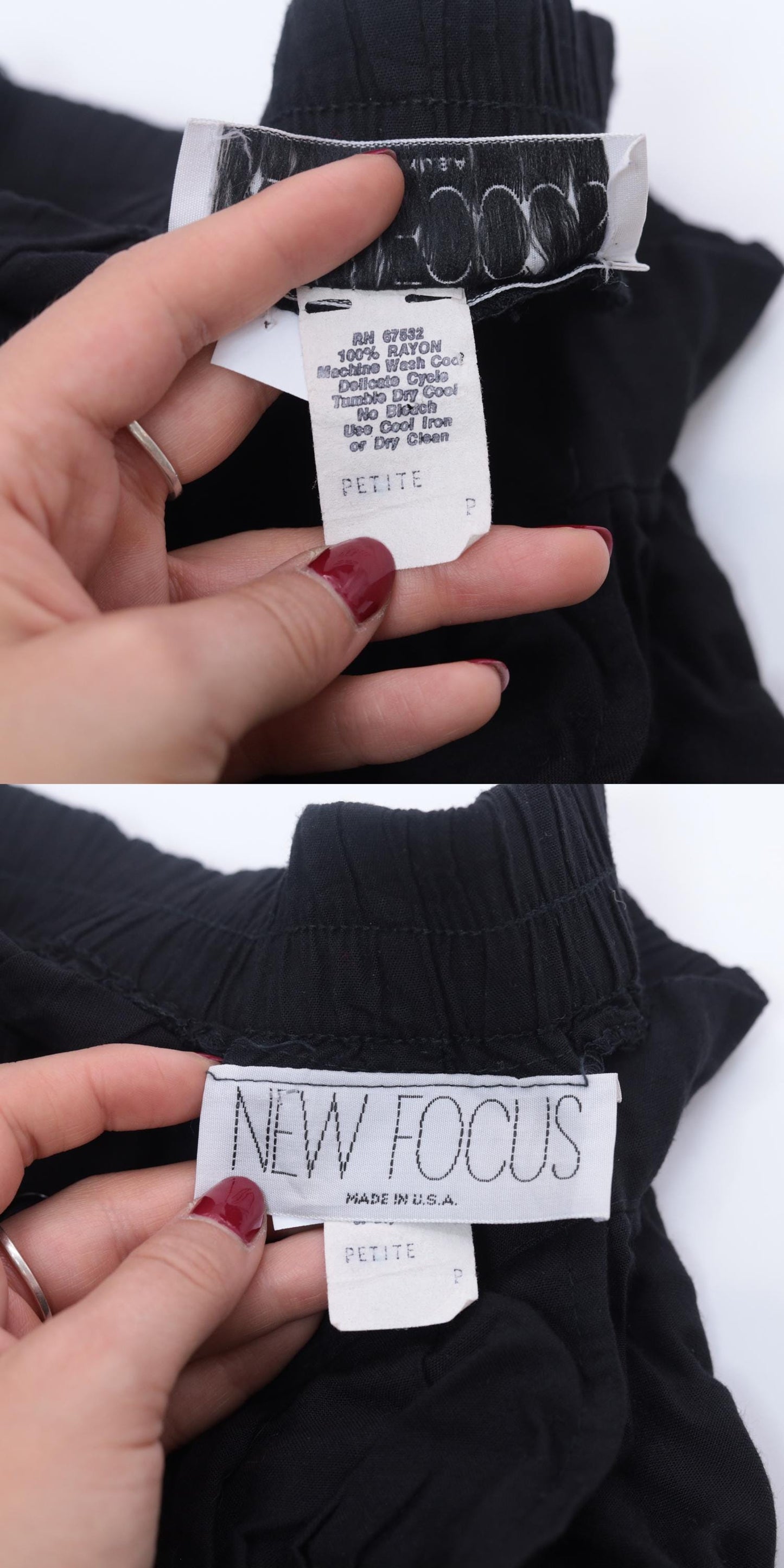 80s New Focus Black Pleated High-Waist Trousers Cropped Ankle XS