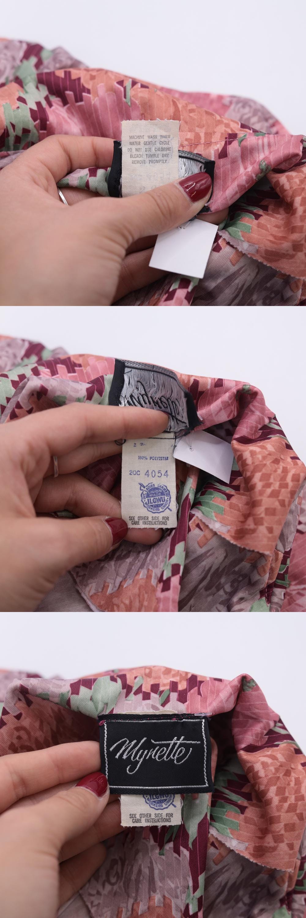 70s Pink Floral Shift Mini Dress Button-Up Half Sleeve Tie Belt Extra Large